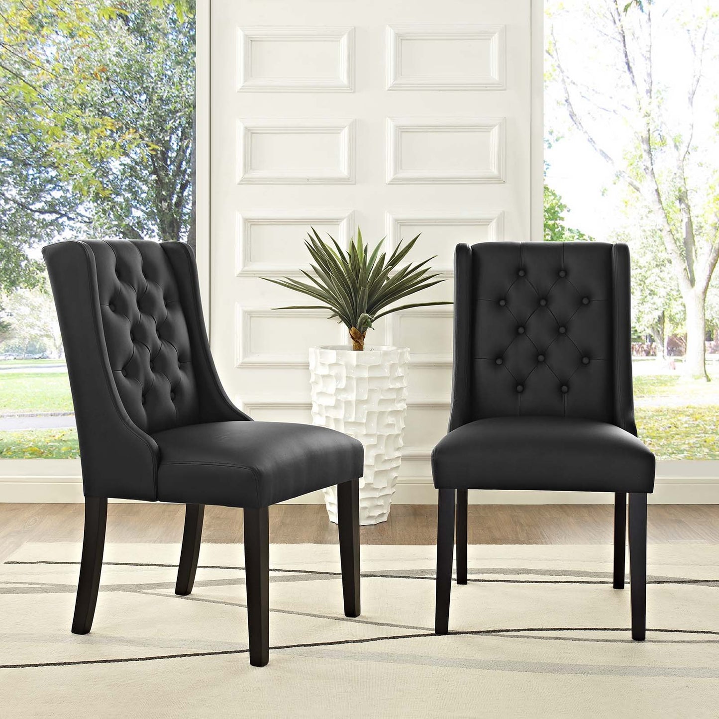Modway Baronet Dining Chair Vinyl Set of 2