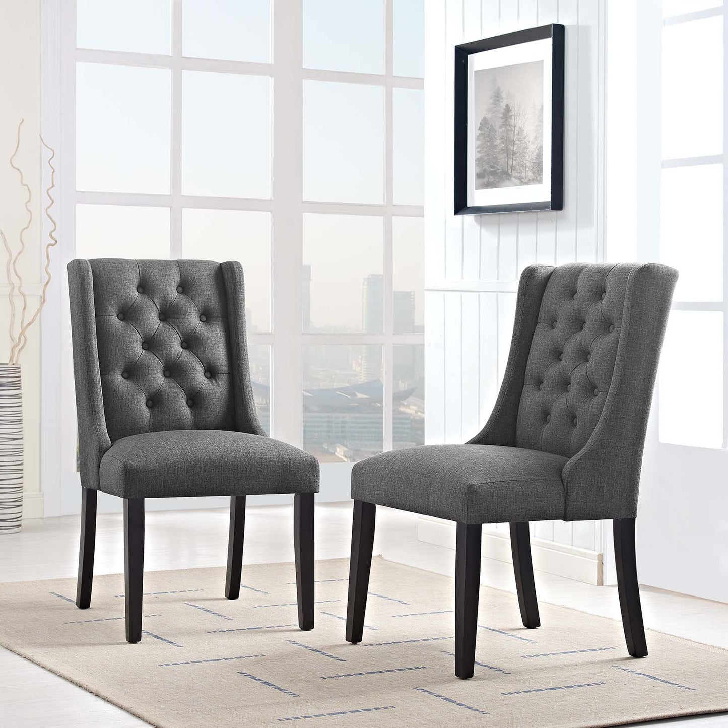 Modway Baronet Dining Chair Fabric Set of 2
