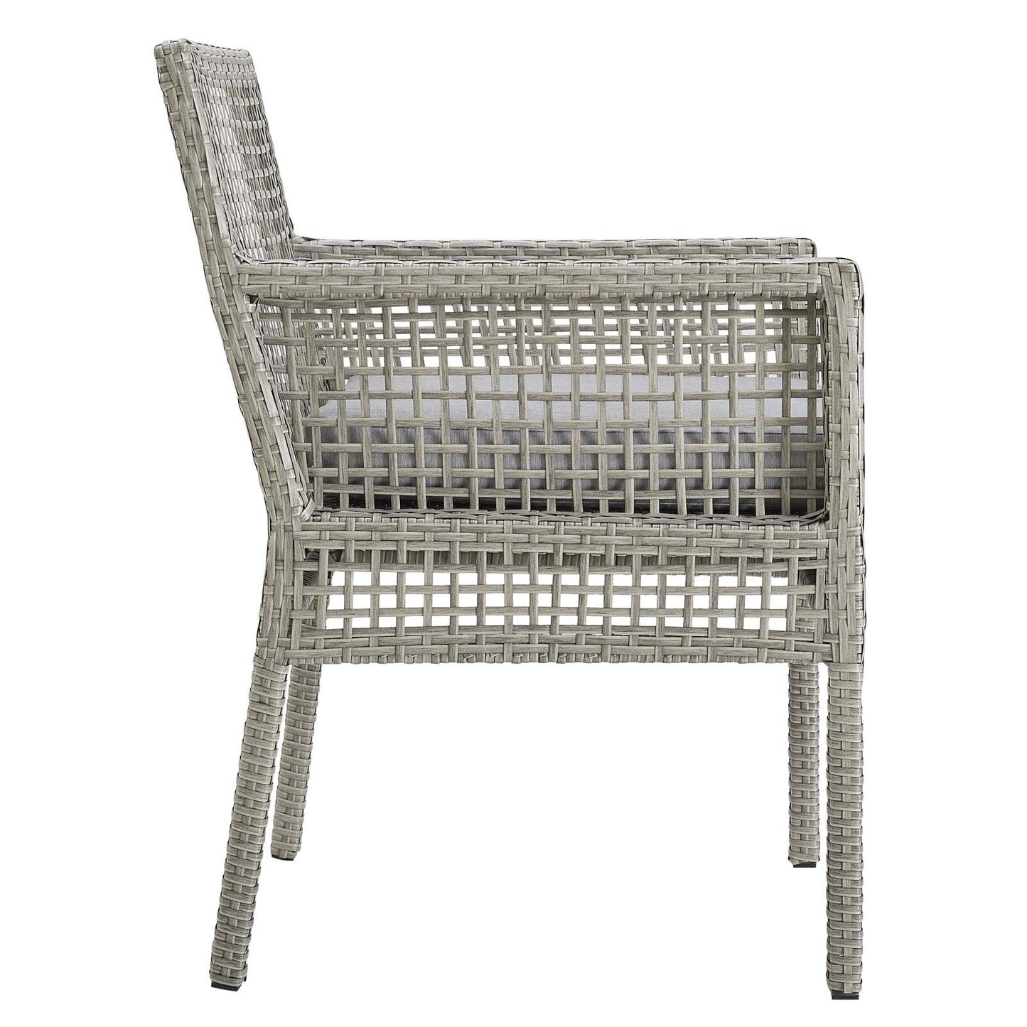 Modway Aura Dining Armchair Outdoor Patio Wicker Rattan Set of 2