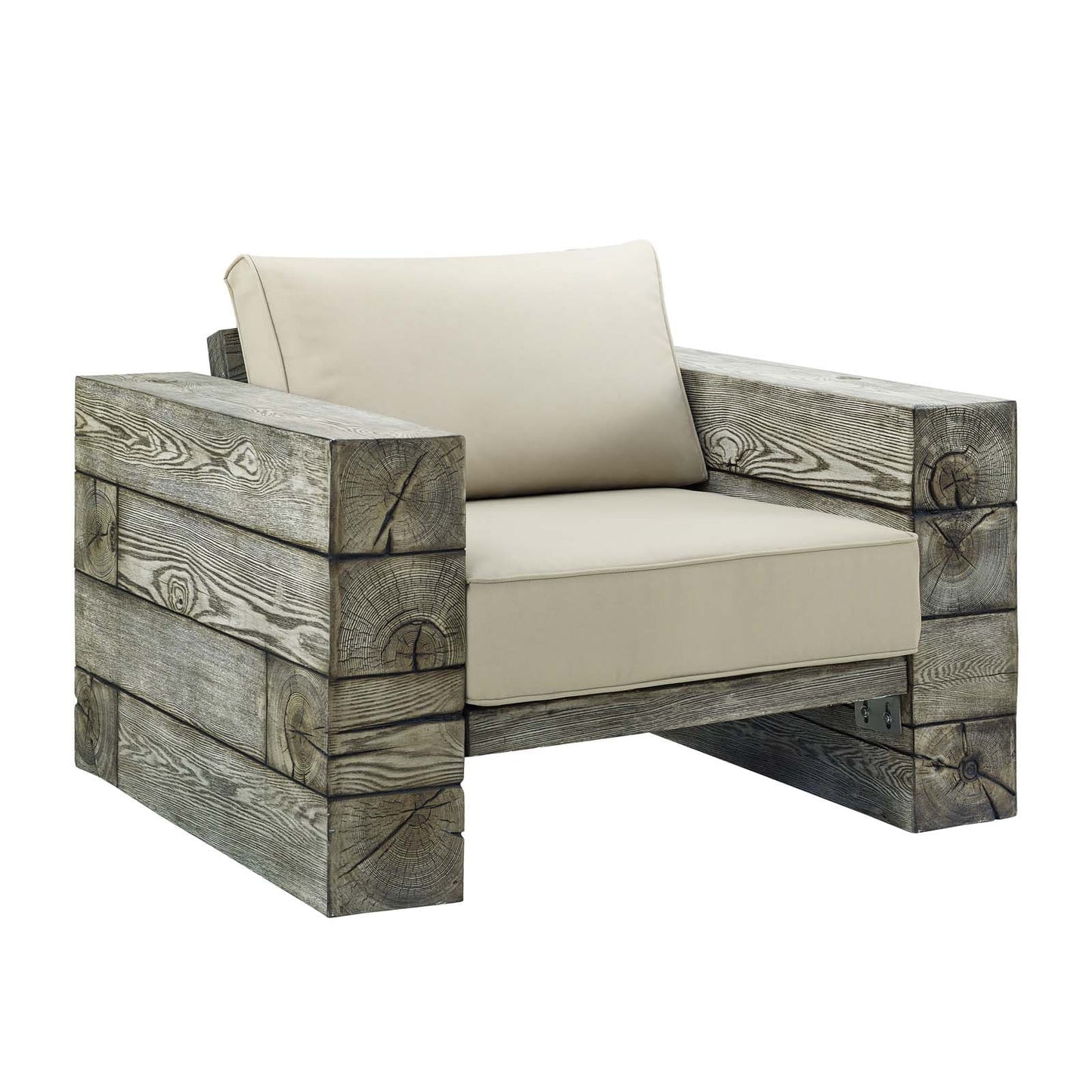 Modway Manteo Rustic Coastal Outdoor Patio Sunbrella  Lounge Armchair | Armchairs | Modishstore-2