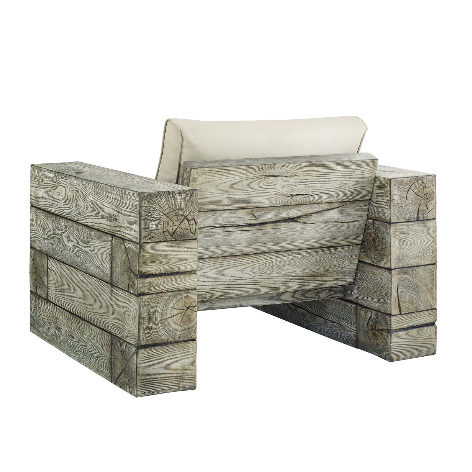 Modway Manteo Rustic Coastal Outdoor Patio Sunbrella  Lounge Armchair | Armchairs | Modishstore-3