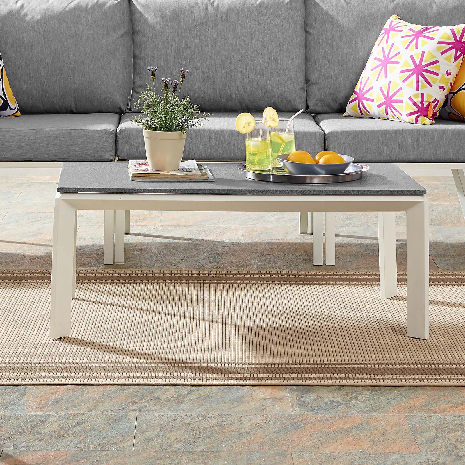 Modway Riverside Aluminum Outdoor Patio Coffee Table | Coffee Tables | Modishstore-6
