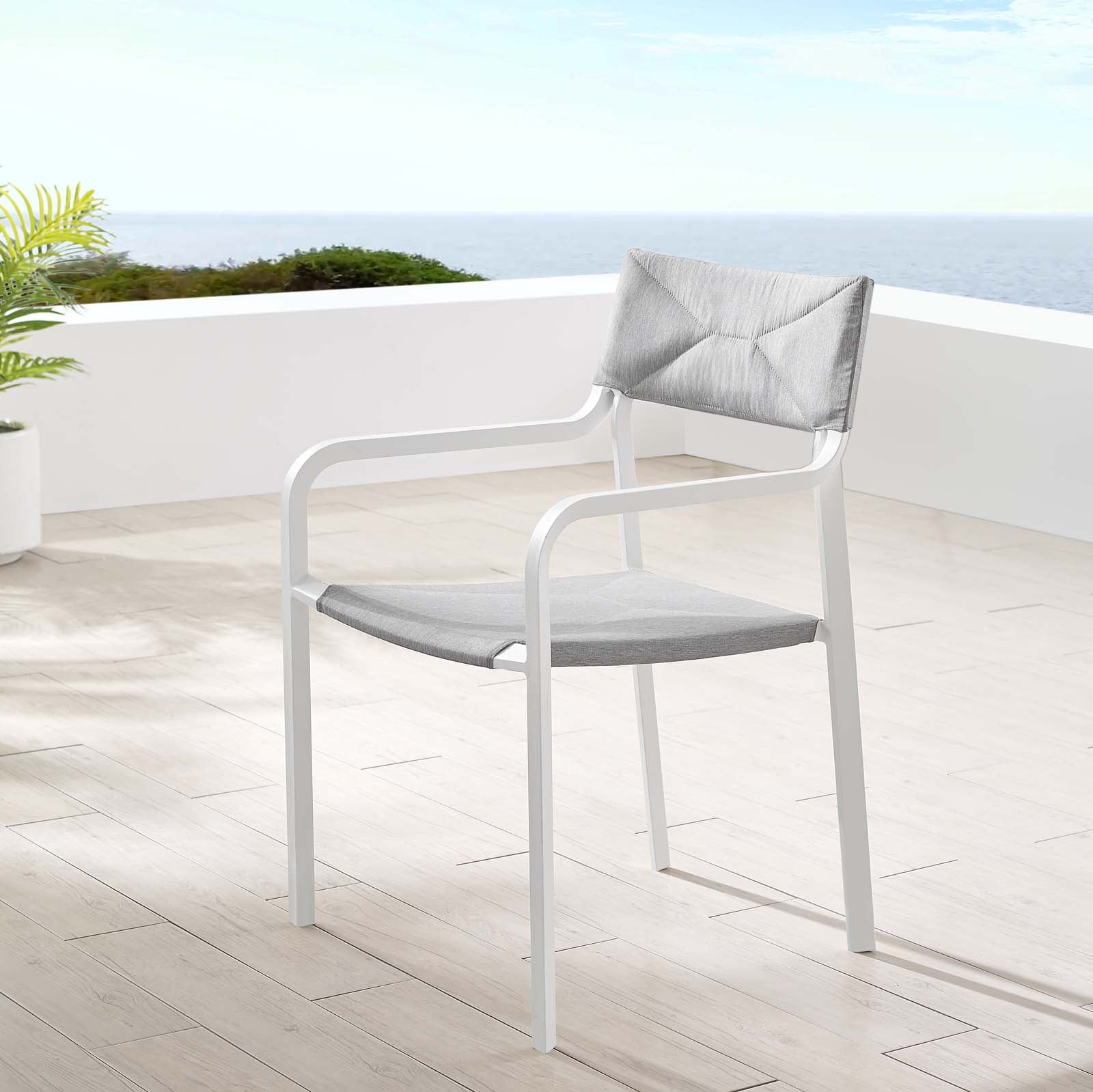 Modway Raleigh Stackable Outdoor Patio Aluminum Dining Armchair | Dining Chairs | Modishstore-5