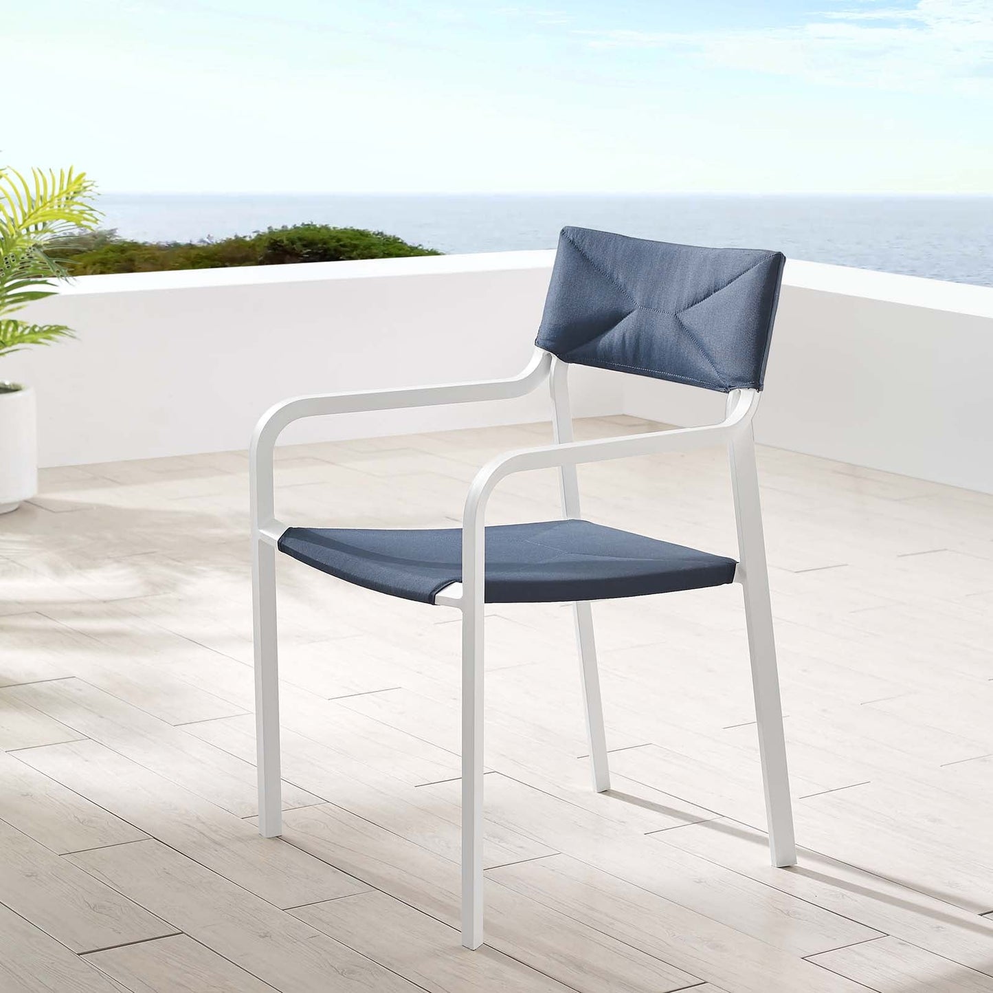 Modway Raleigh Stackable Outdoor Patio Aluminum Dining Armchair | Dining Chairs | Modishstore-11