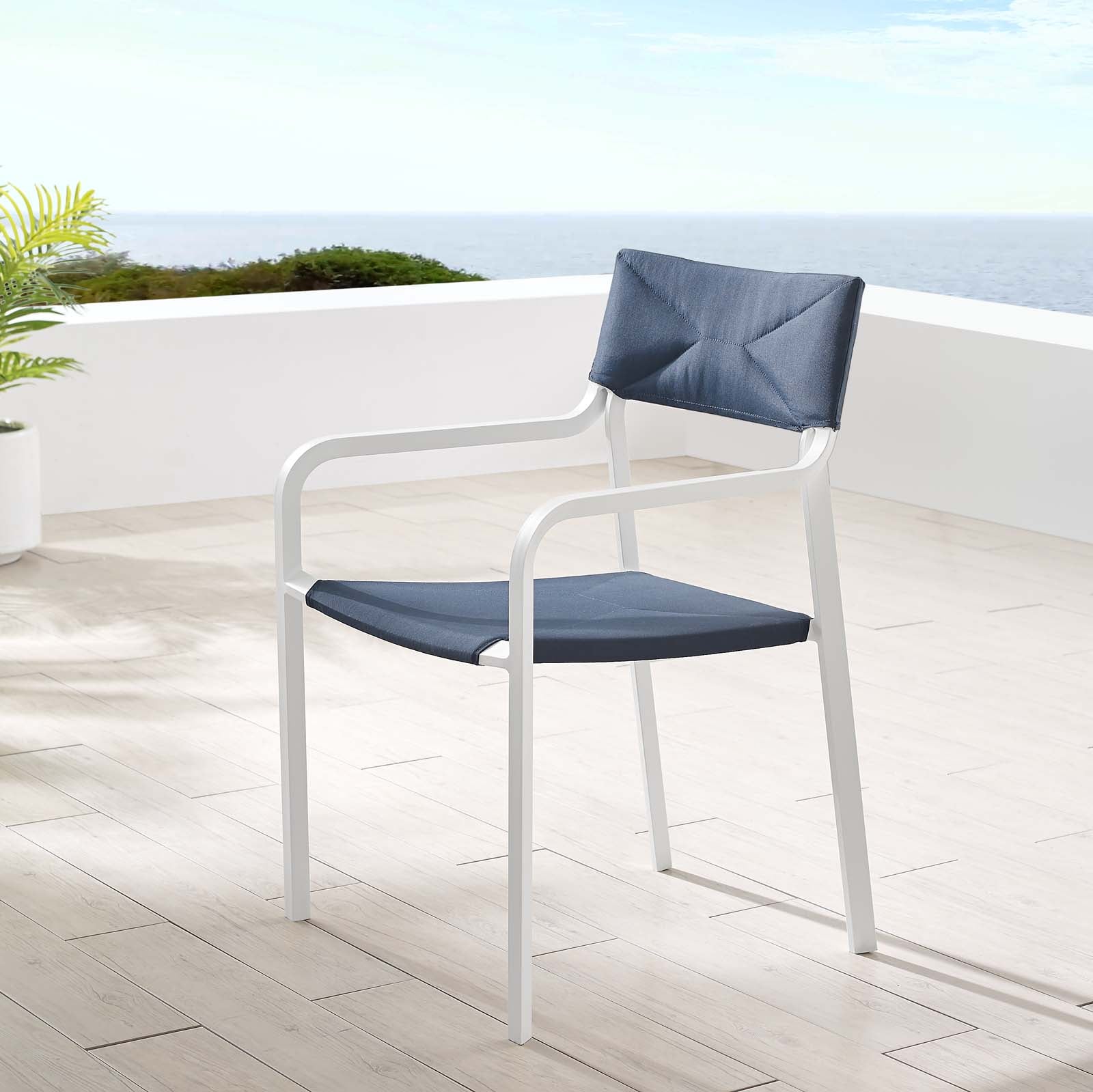 Modway Raleigh Stackable Outdoor Patio Aluminum Dining Armchair | Dining Chairs | Modishstore-11
