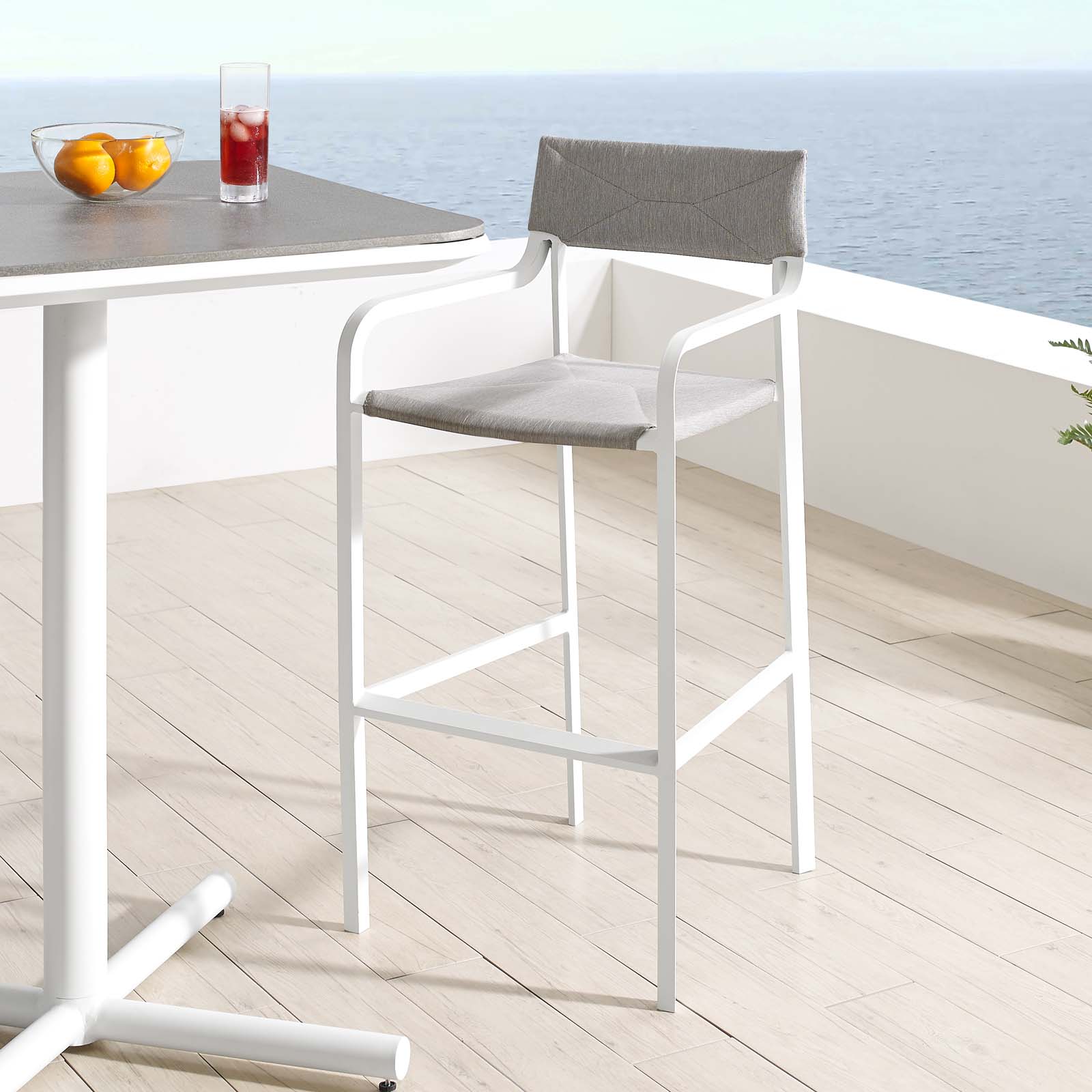 Raleigh Stackable Outdoor Patio Aluminum Bar Stool | Bar Stools | Modishstore