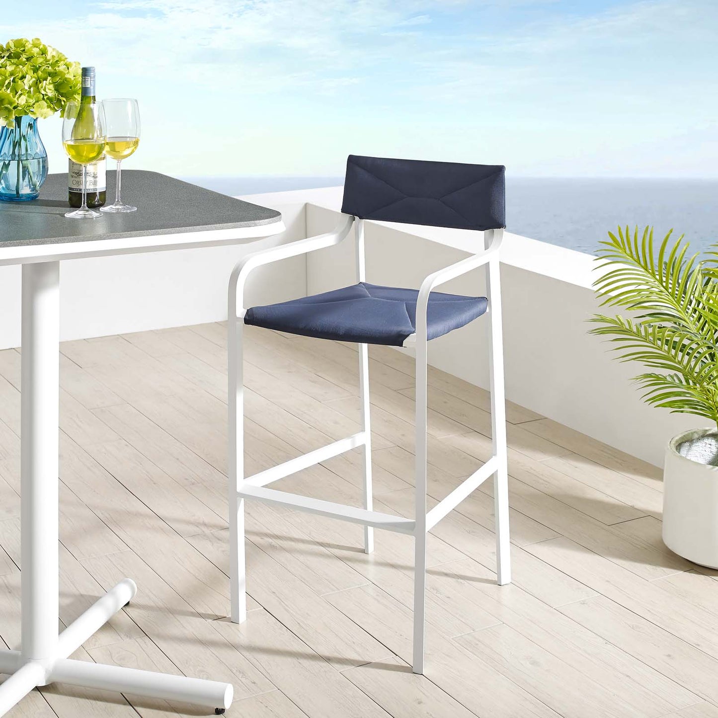 Raleigh Stackable Outdoor Patio Aluminum Bar Stool | Bar Stools | Modishstore-7