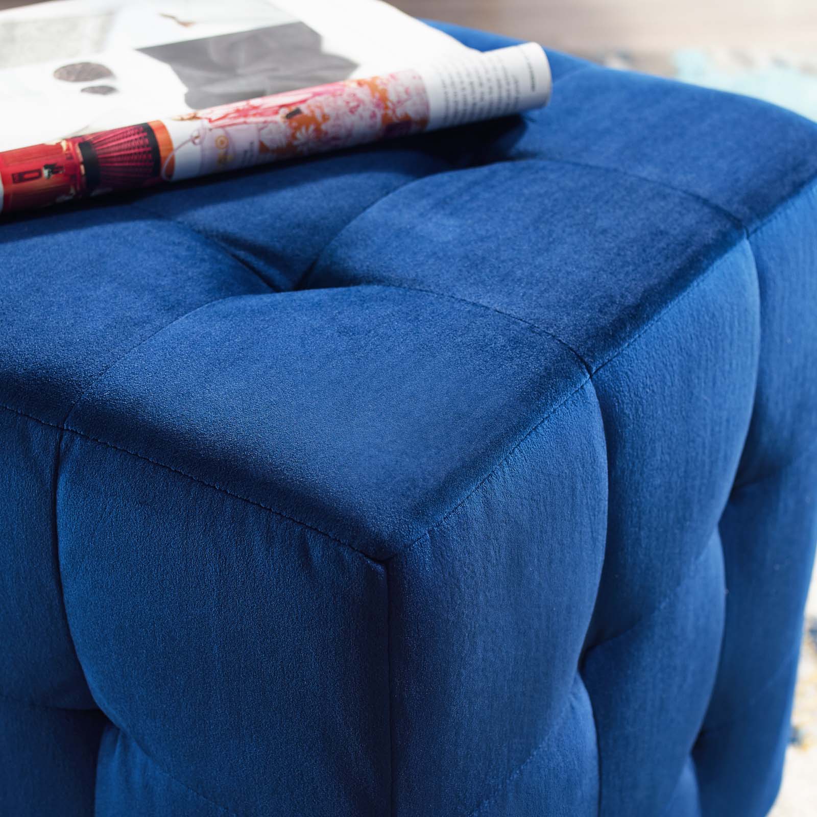 Modway Contour Tufted Cube Performance Velvet Ottoman | Ottomans | 