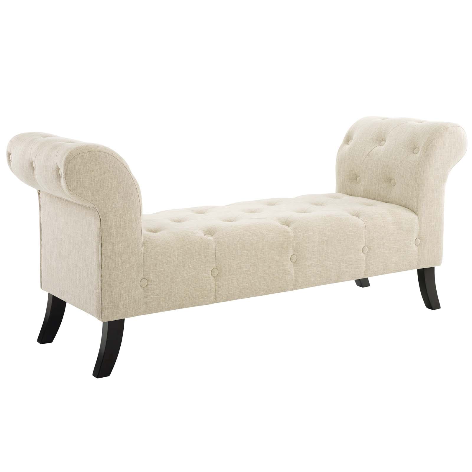 Modway Evince Button Tufted Accent Upholstered Fabric Bench | Stools & Benches | 