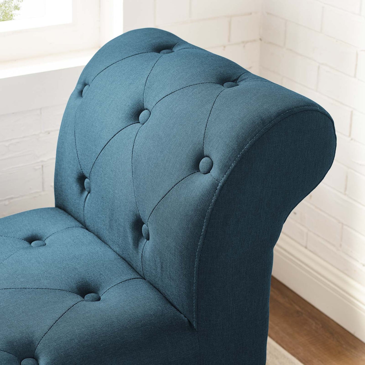 Modway Evince Button Tufted Accent Upholstered Fabric Bench | Stools & Benches | 