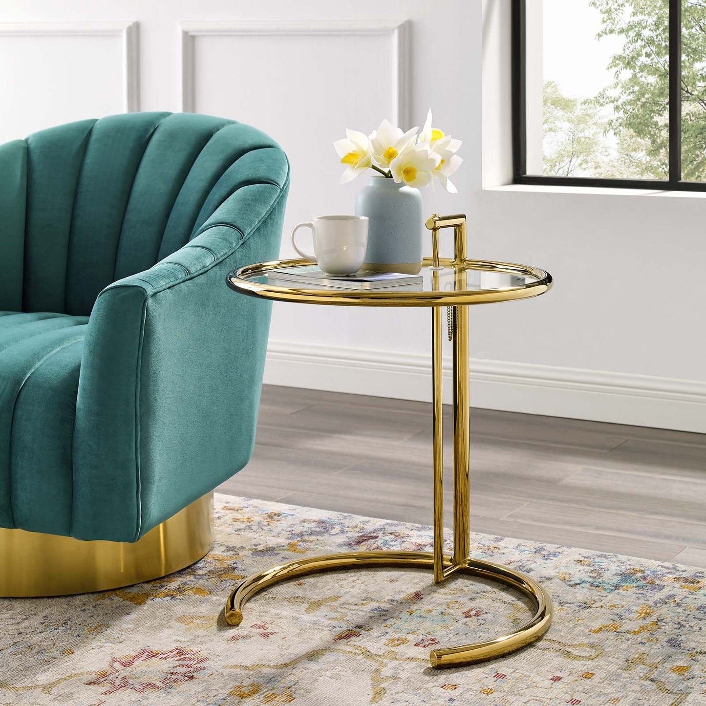 Modway Eileen Gold Stainless Steel End Table