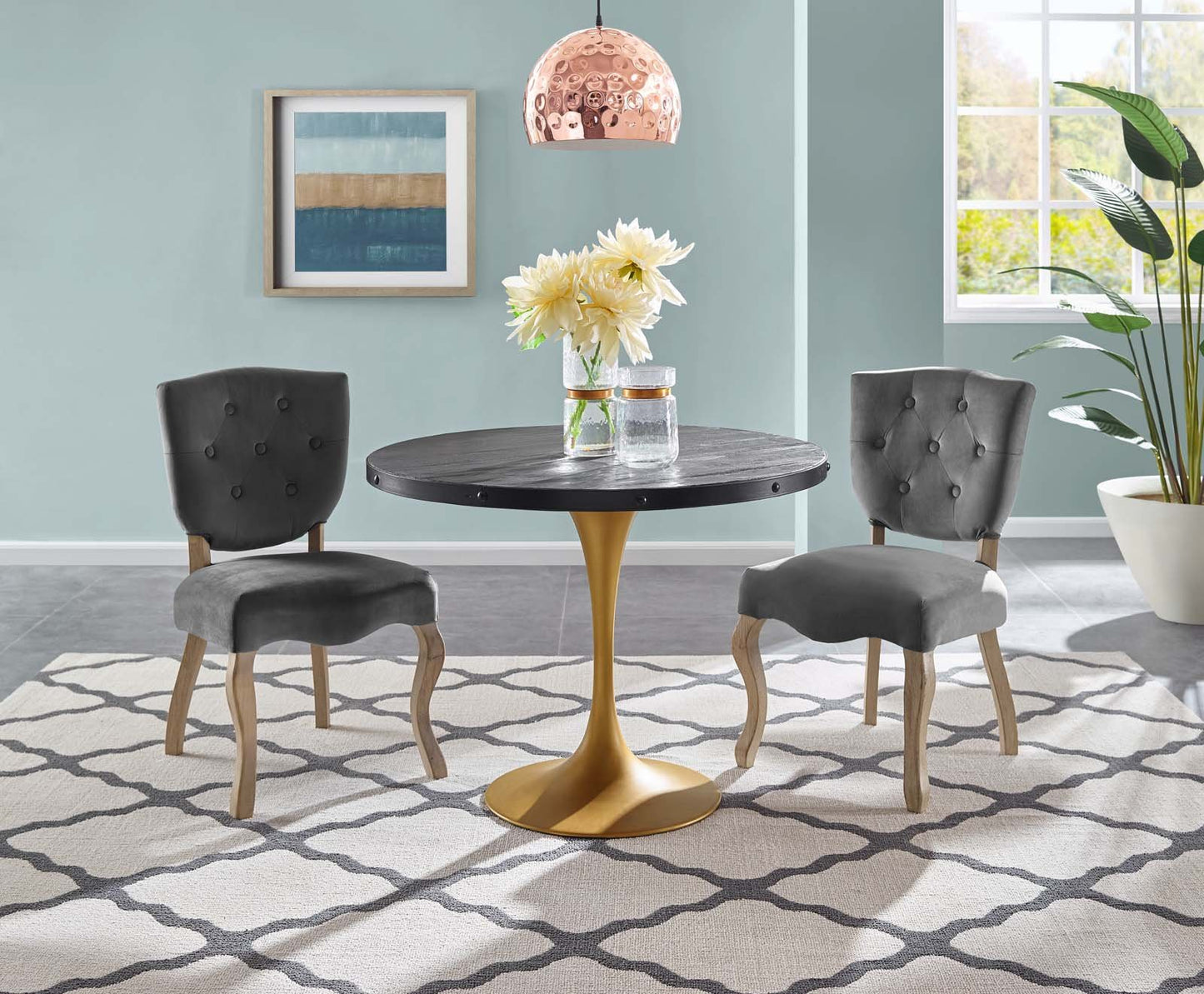 Modway Drive 40" Round Wood Top Dining Table