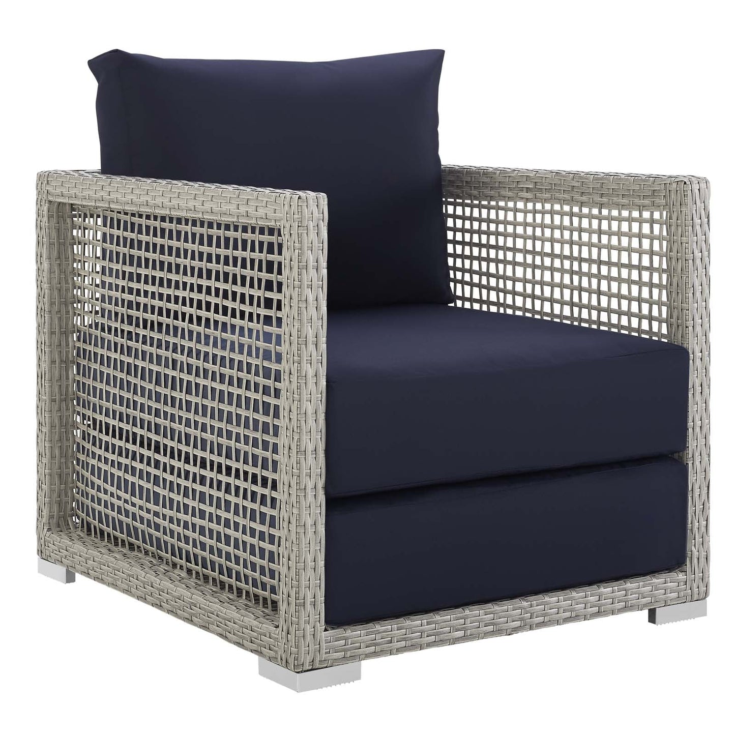 Aura 3 Piece Modern Outdoor Patio Wicker Rattan Set by Modway | Outdoor Chairs | 