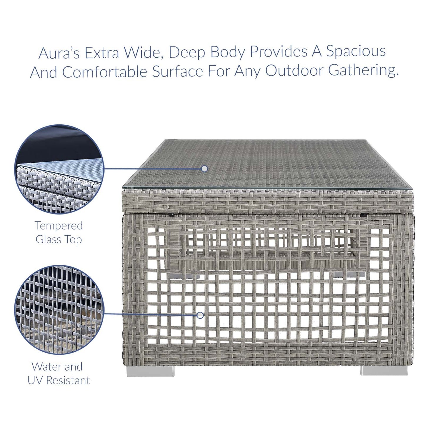 Modway Aura 4 Piece Outdoor Patio Wicker Rattan Set