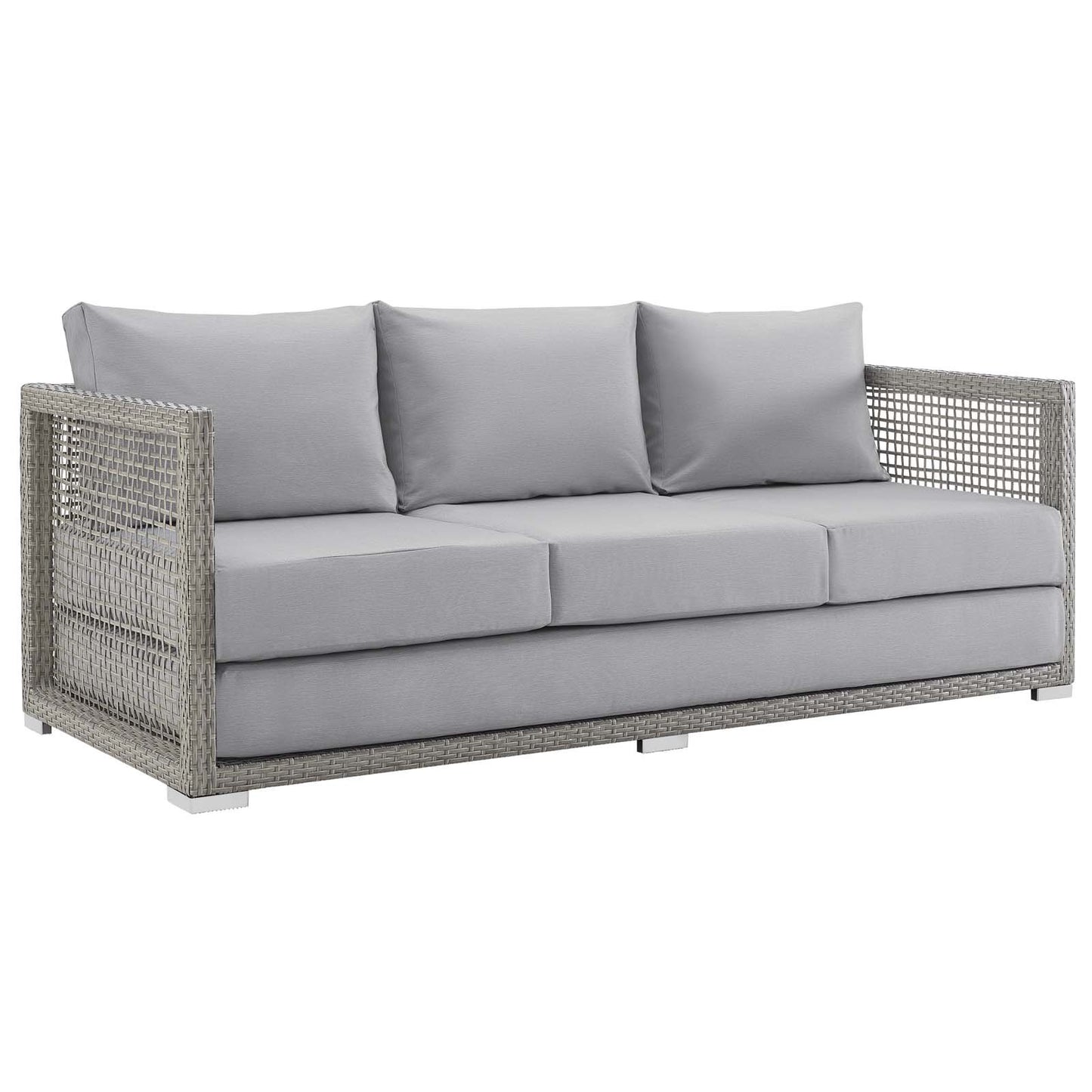 Modway Aura 3 Piece Outdoor Patio Wicker Rattan Set