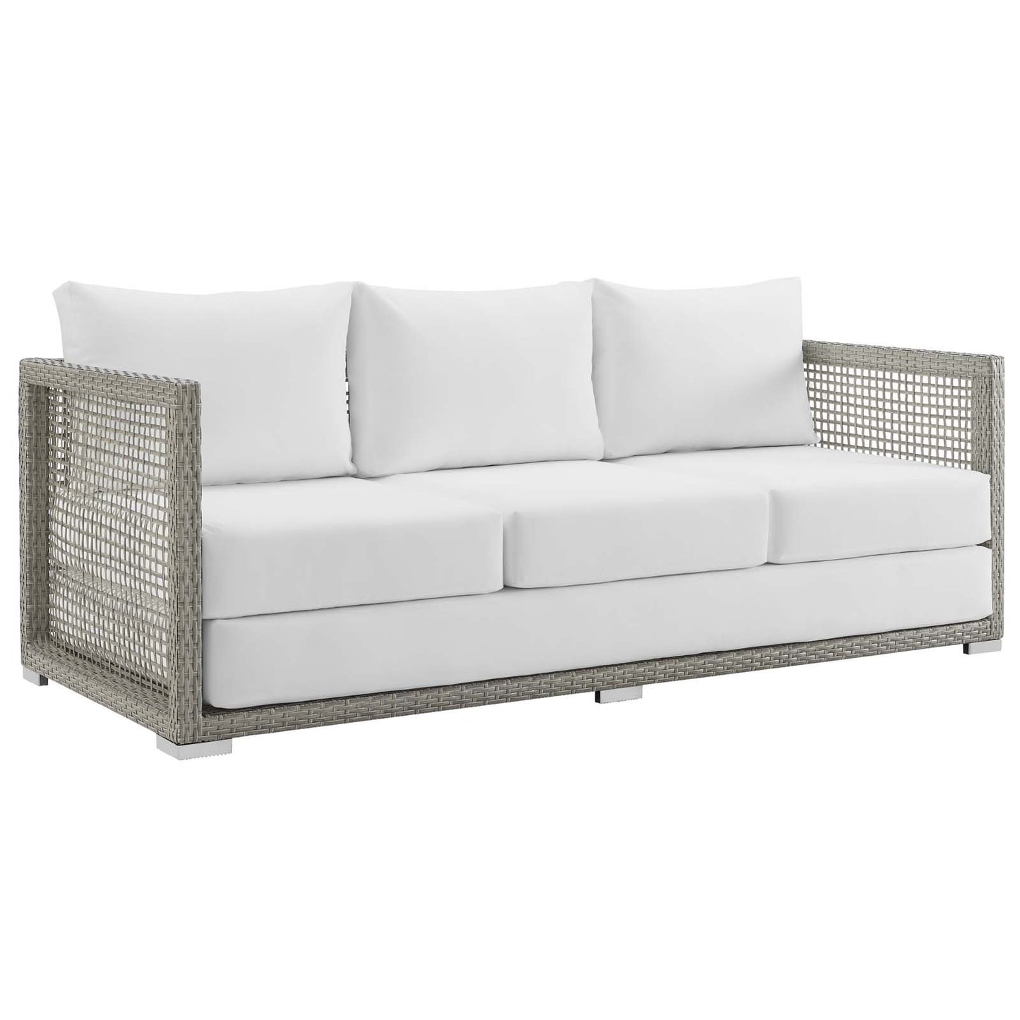 Modway Aura 3 Piece Outdoor Patio Wicker Rattan Set
