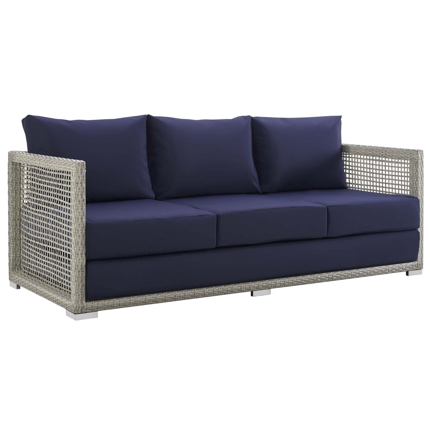 Aura 3 Piece Outdoor Patio Wicker Rattan Set by Modway | Outdoor Sofas, Loveseats & Sectionals | 