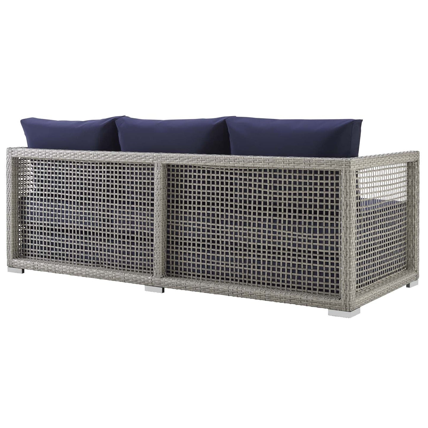 Aura 3 Piece Outdoor Patio Wicker Rattan Set by Modway | Outdoor Sofas, Loveseats & Sectionals | 