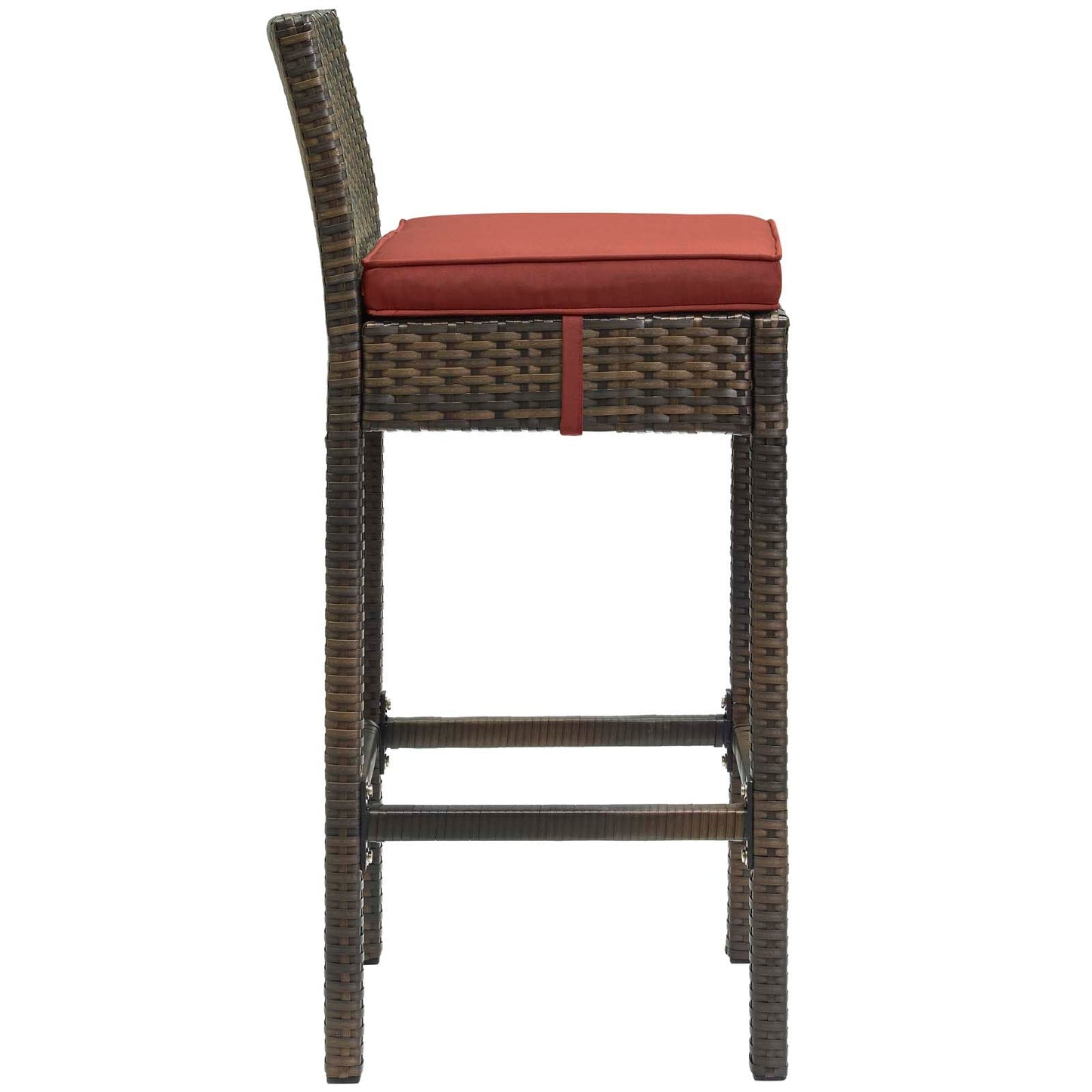 Modway Conduit Bar Stool Outdoor Patio Wicker Rattan Set of 4 | Bar Stools | 