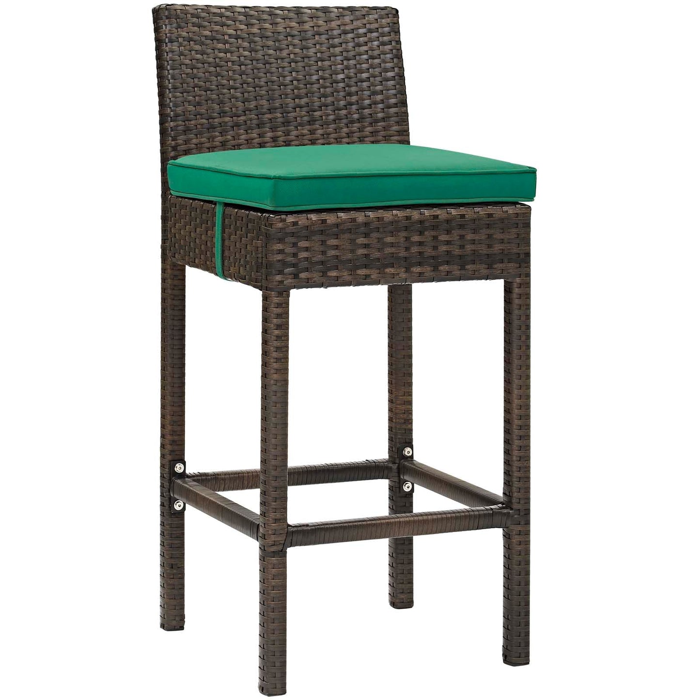Modway Conduit Bar Stool Outdoor Patio Wicker Rattan Set of 4 | Bar Stools | 