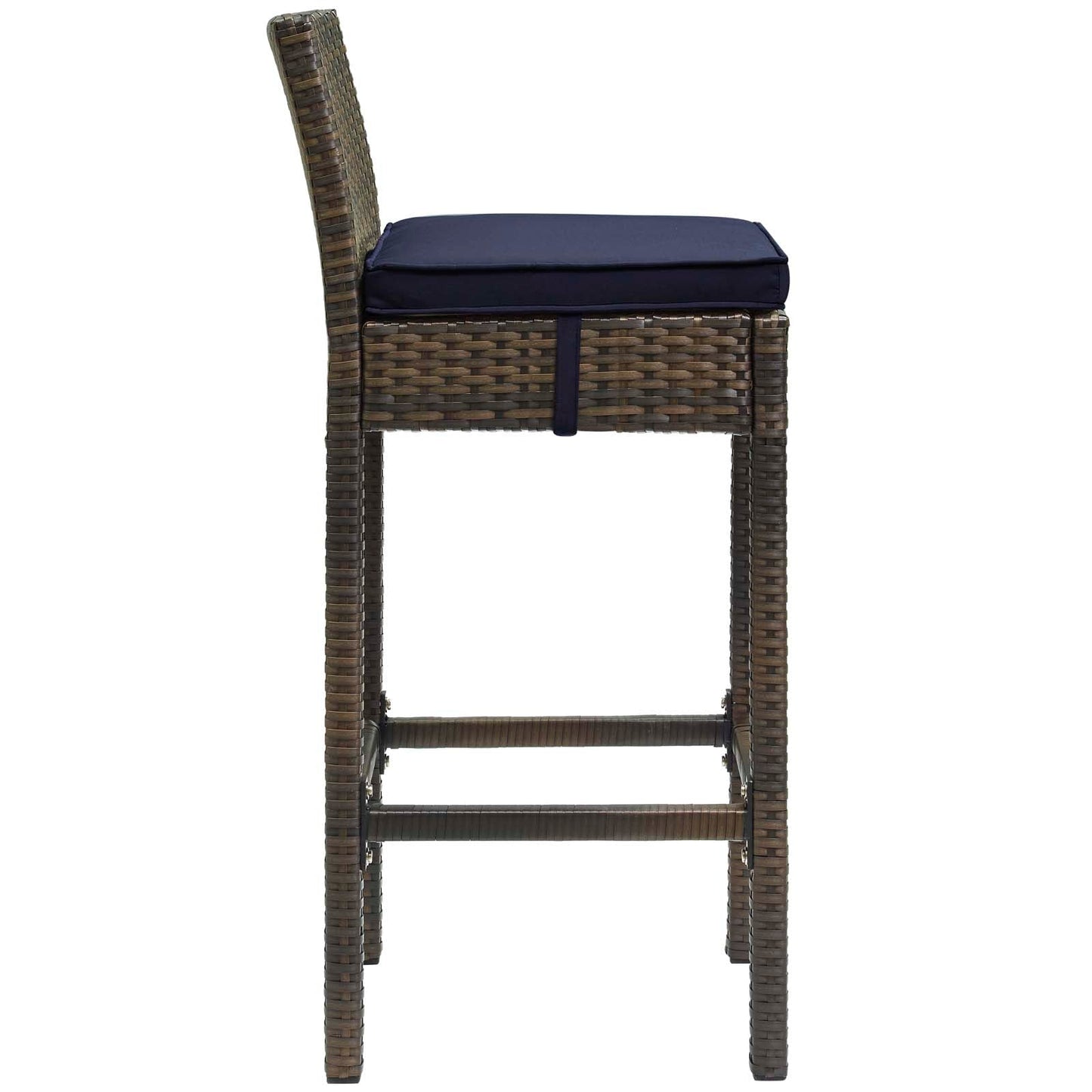 Modway Conduit Bar Stool Outdoor Patio Wicker Rattan Set of 4 | Bar Stools | 