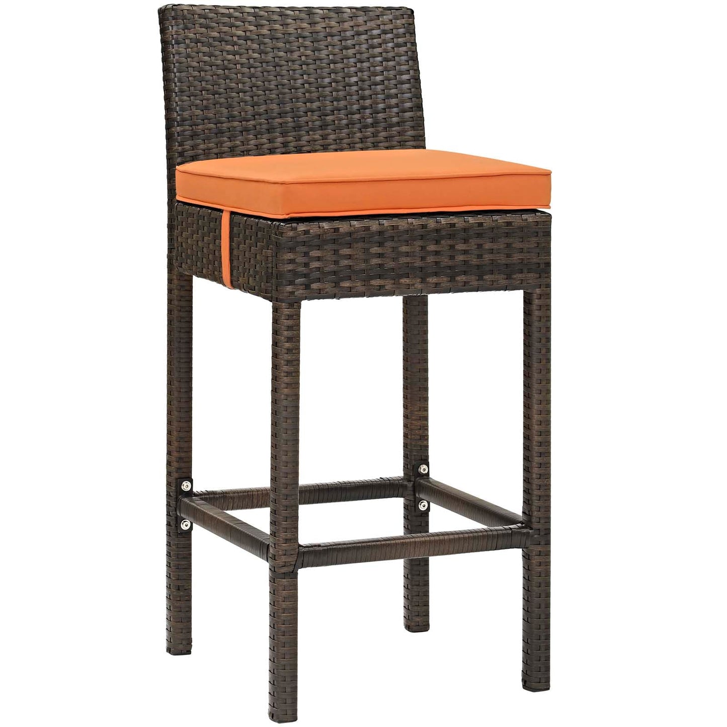 Modway Conduit Bar Stool Outdoor Patio Wicker Rattan Set of 4 | Bar Stools | 