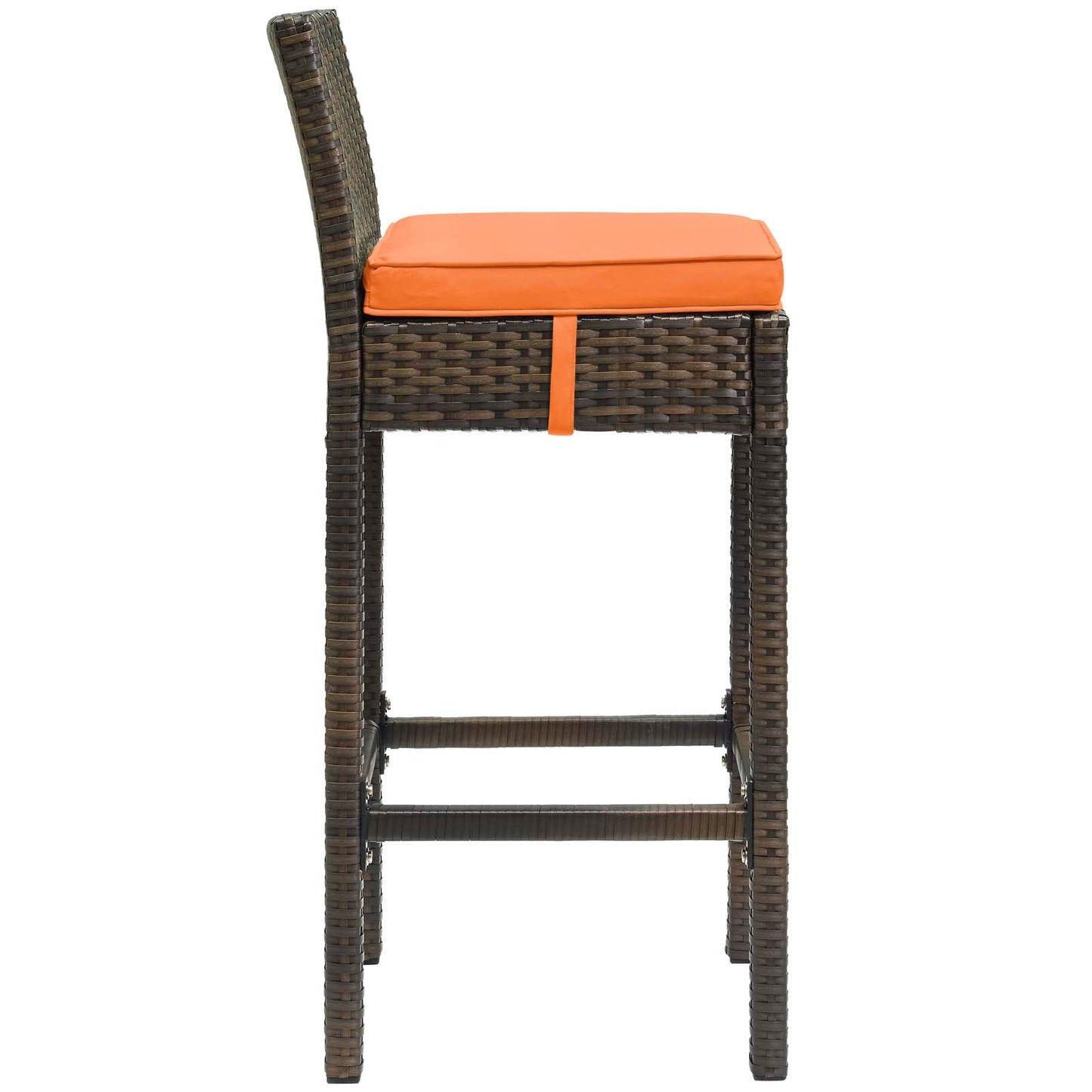 Modway Conduit Bar Stool Outdoor Patio Wicker Rattan Set of 4 | Bar Stools | 