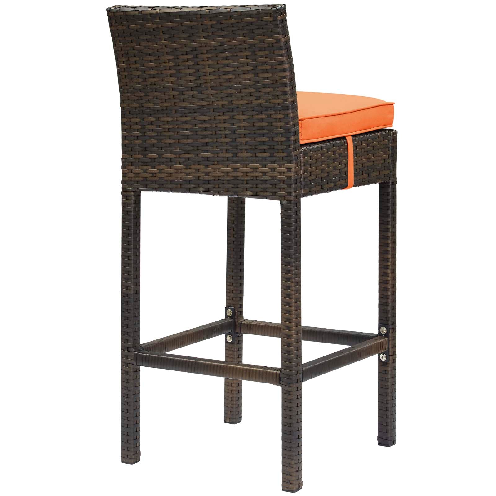 Modway Conduit Bar Stool Outdoor Patio Wicker Rattan Set of 4 | Bar Stools | 