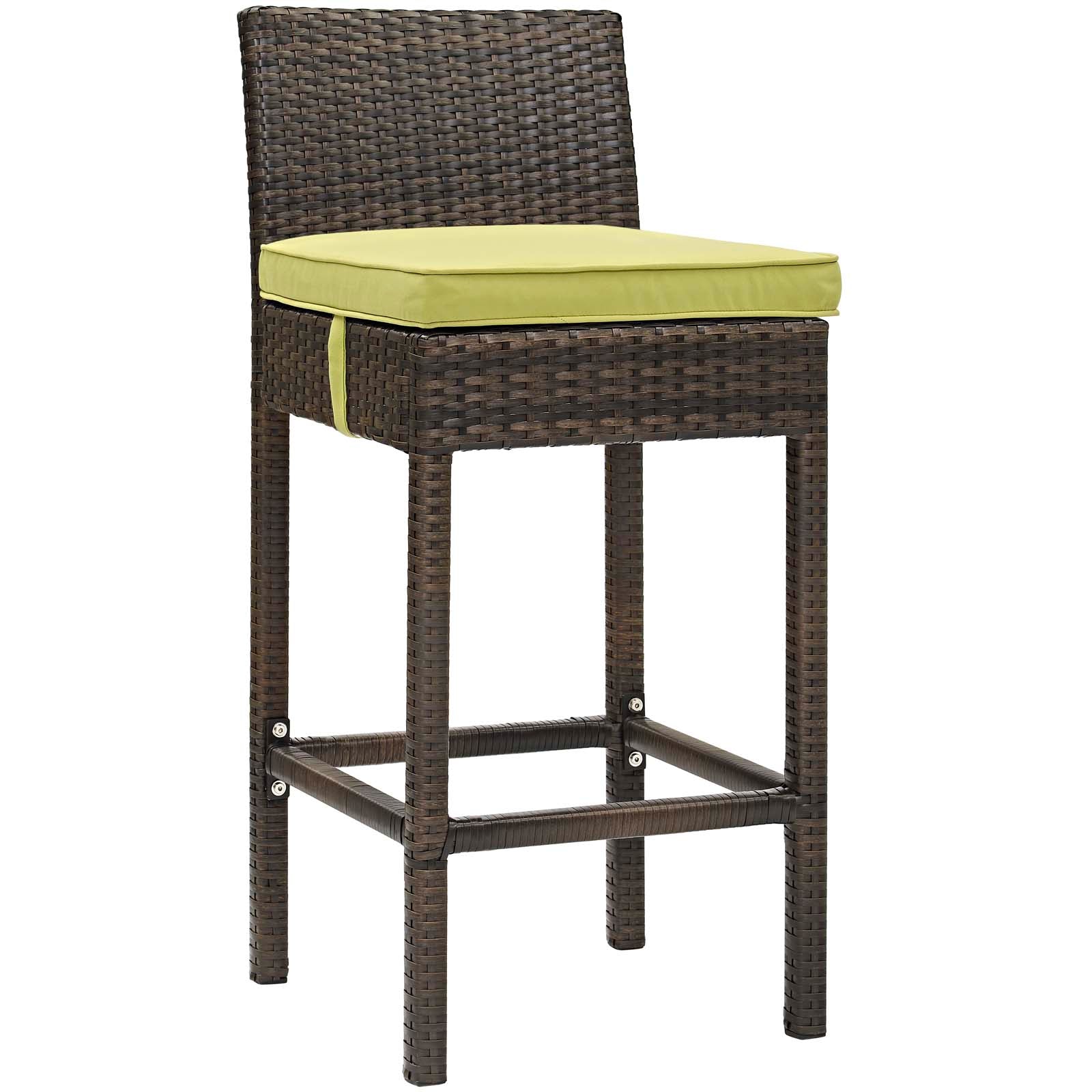 Modway Conduit Bar Stool Outdoor Patio Wicker Rattan Set of 4 | Bar Stools | 
