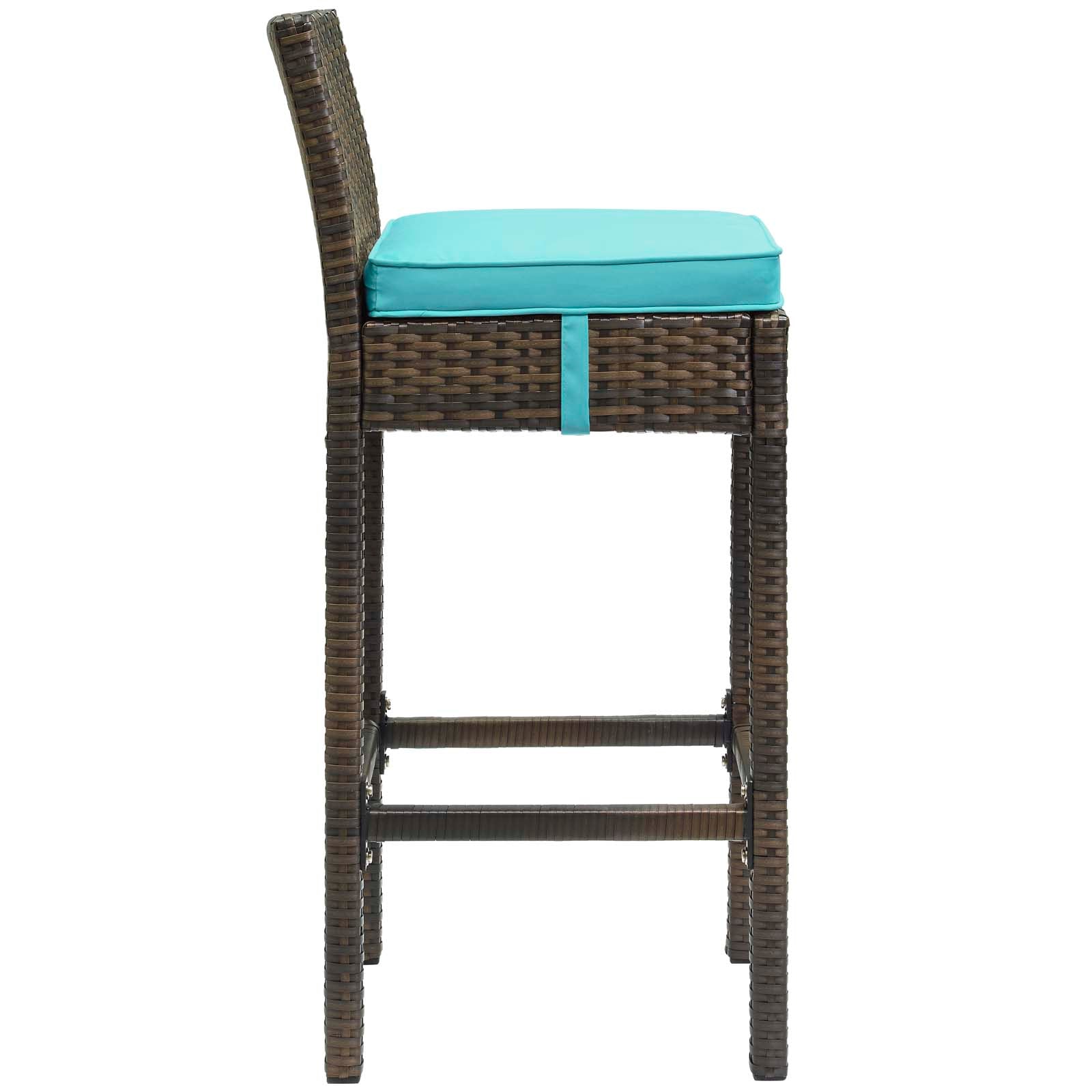 Modway Conduit Bar Stool Outdoor Patio Wicker Rattan Set of 4 | Bar Stools | 