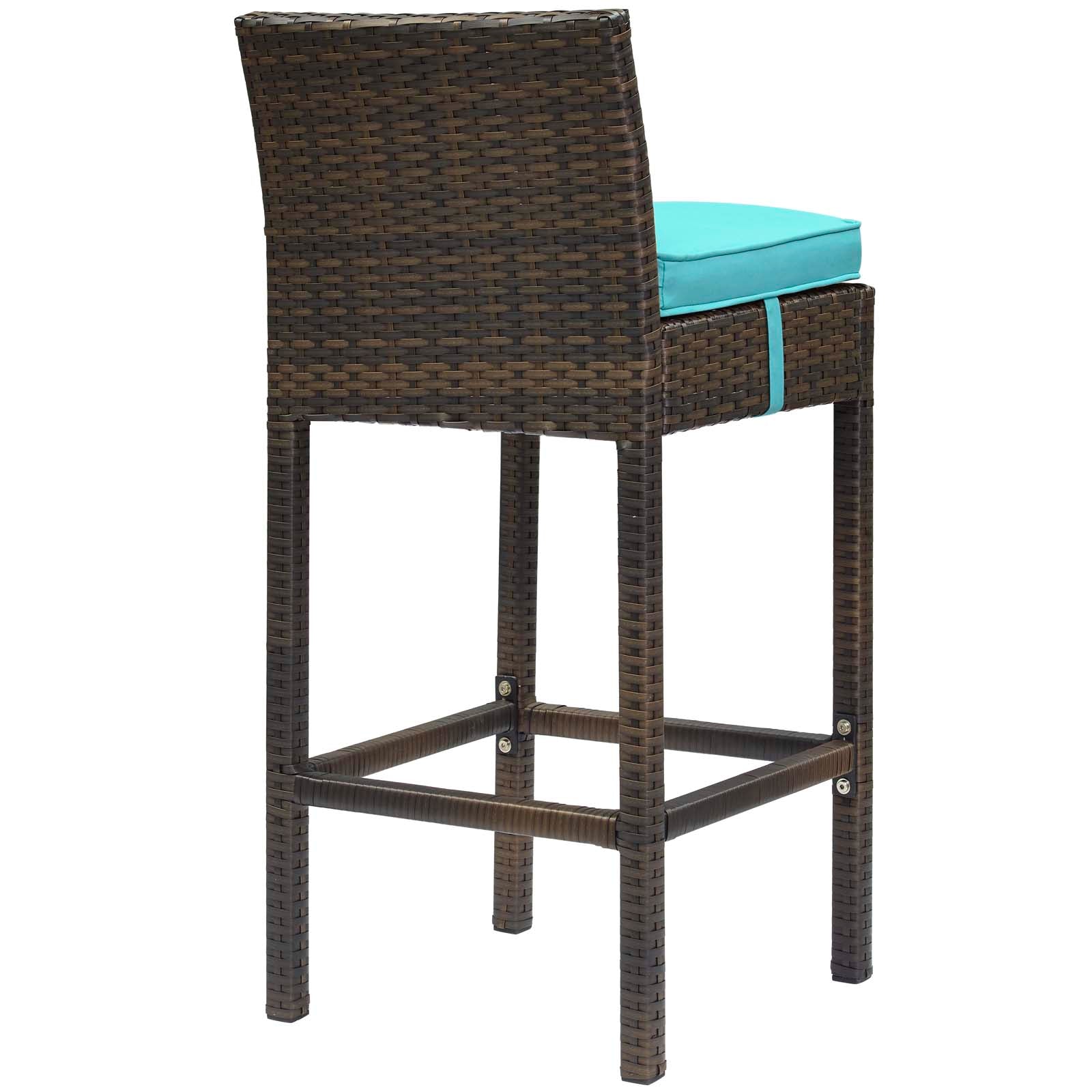 Modway Conduit Bar Stool Outdoor Patio Wicker Rattan Set of 4 | Bar Stools | 