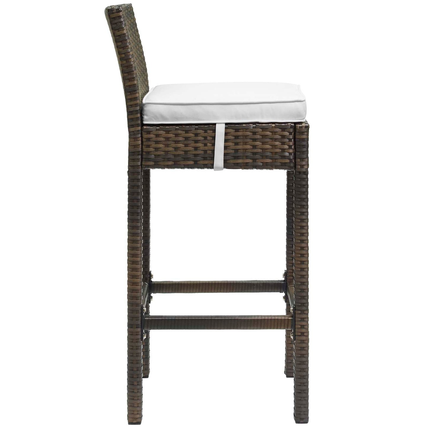 Modway Conduit Bar Stool Outdoor Patio Wicker Rattan Set of 4 | Bar Stools | 