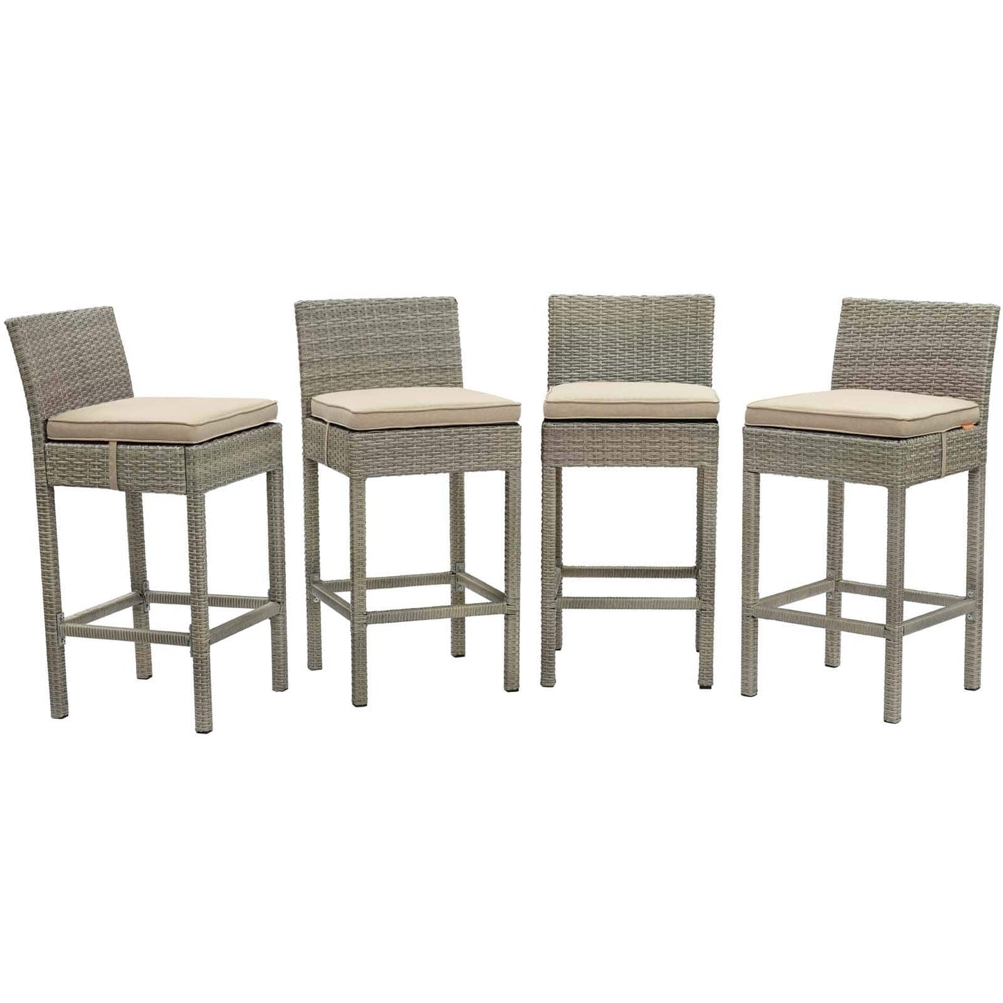Modway Conduit Bar Stool Outdoor Patio Wicker Rattan Set of 4-EEI-3602 | Bar Stools | 