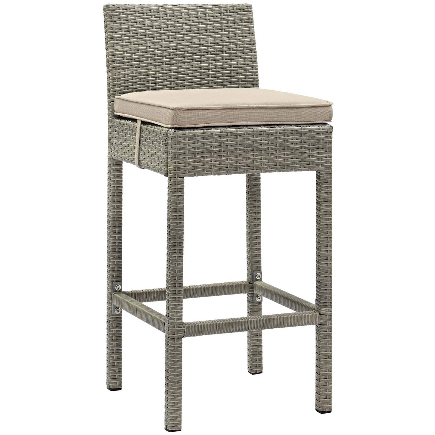 Modway Conduit Bar Stool Outdoor Patio Wicker Rattan Set of 4-EEI-3602 | Bar Stools | 