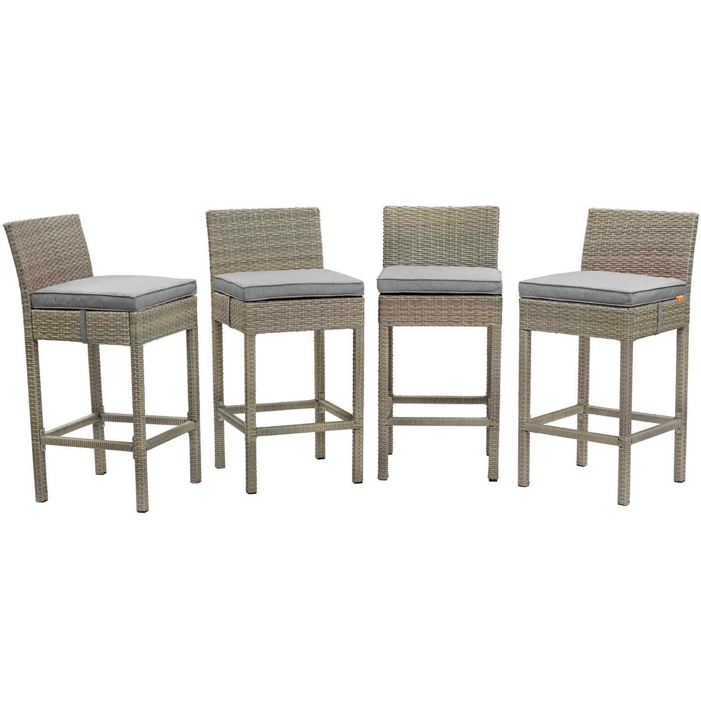 Modway Conduit Bar Stool Outdoor Patio Wicker Rattan Set of 4-EEI-3602 - EEI-3602