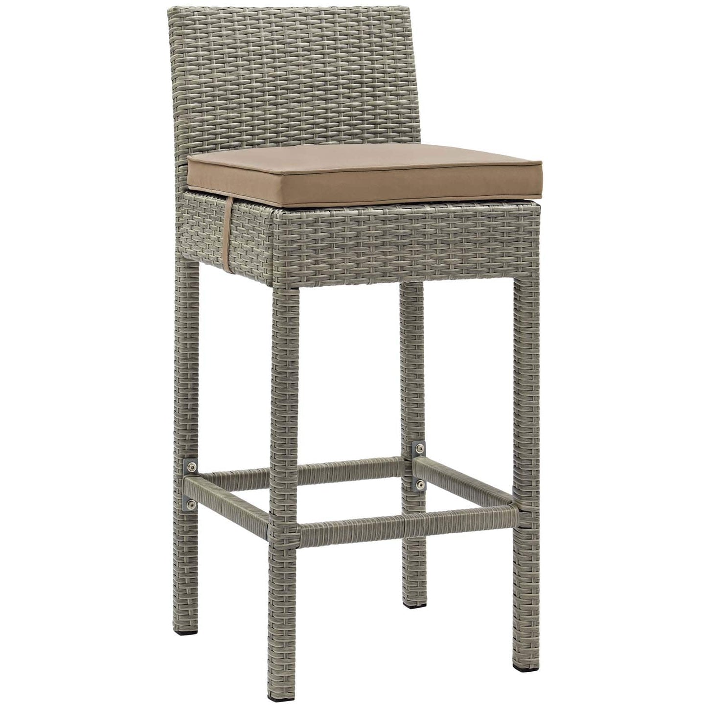 Modway Conduit Bar Stool Outdoor Patio Wicker Rattan Set of 4-EEI-3602 | Bar Stools | 