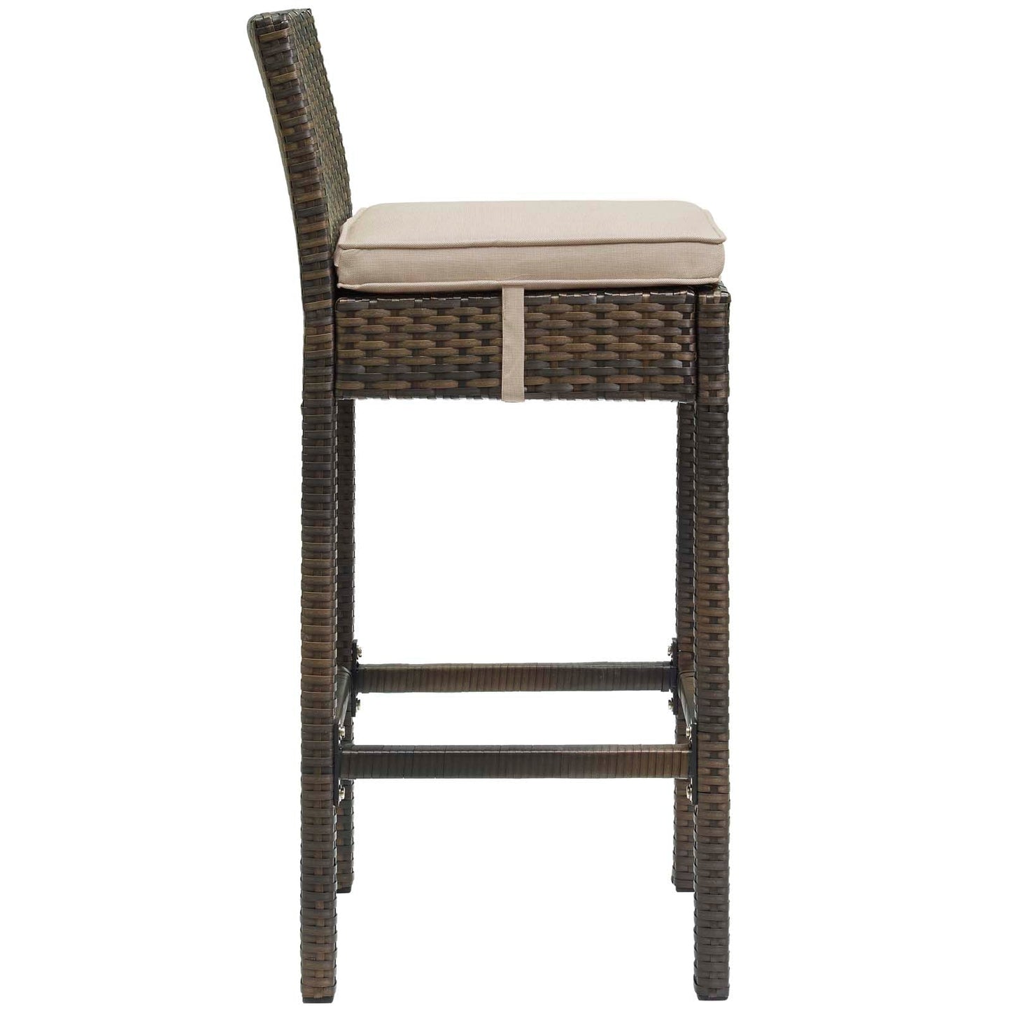 Modway Conduit Bar Stool Outdoor Patio Wicker Rattan Set of 2 | Bar Stools | 
