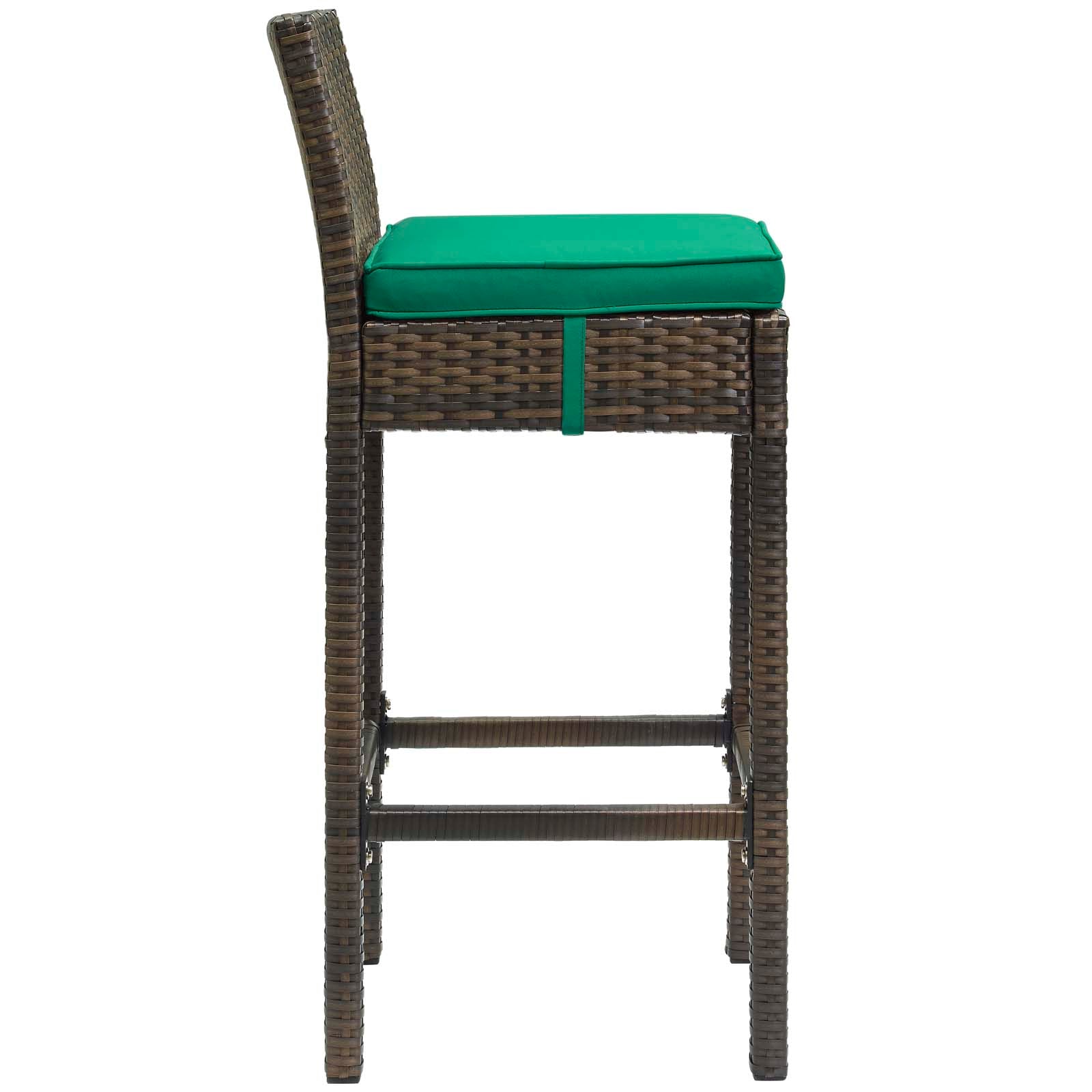 Modway Conduit Bar Stool Outdoor Patio Wicker Rattan Set of 2 | Bar Stools | 
