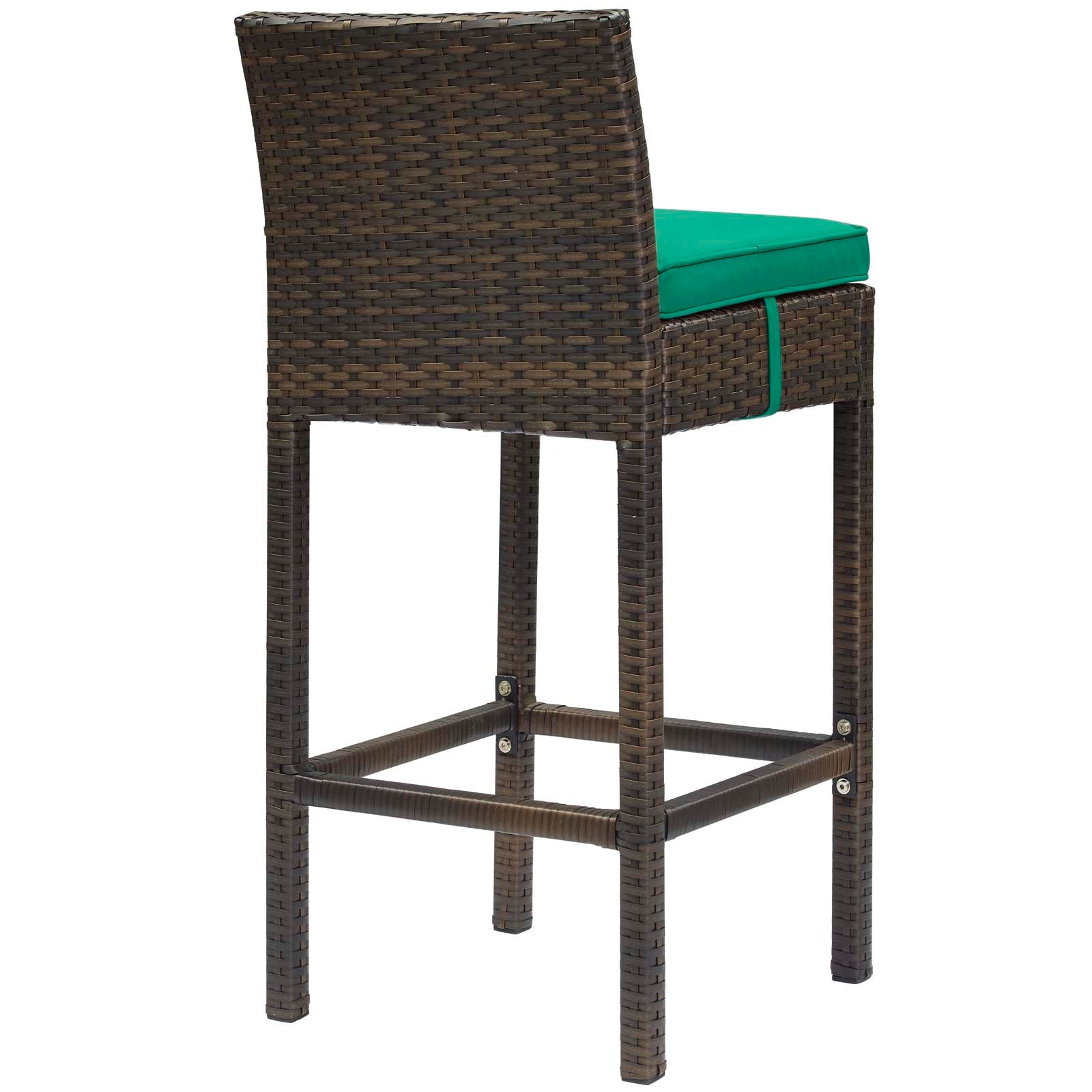 Modway Conduit Bar Stool Outdoor Patio Wicker Rattan Set of 2 | Bar Stools | 