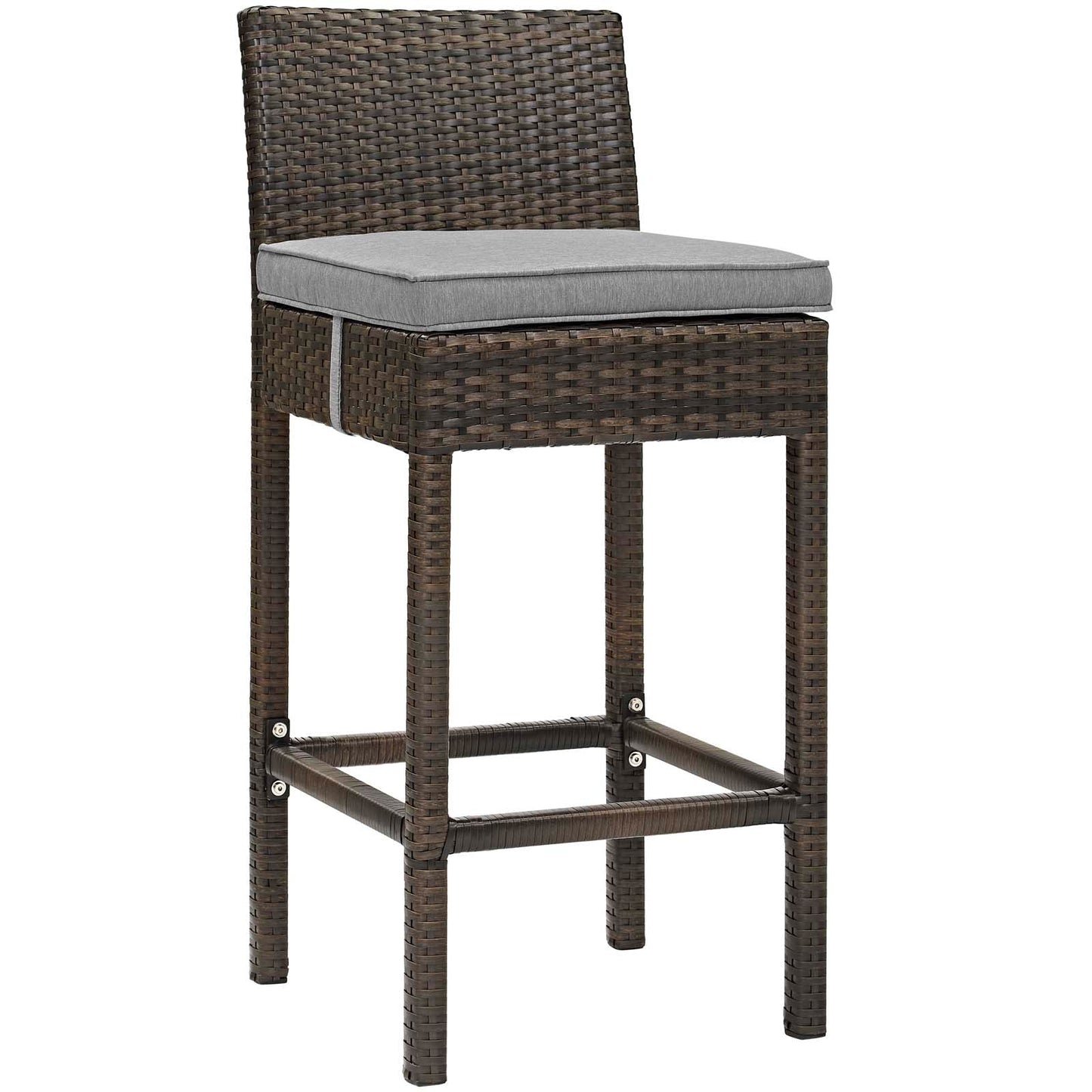 Modway Conduit Bar Stool Outdoor Patio Wicker Rattan Set of 2 | Bar Stools | 