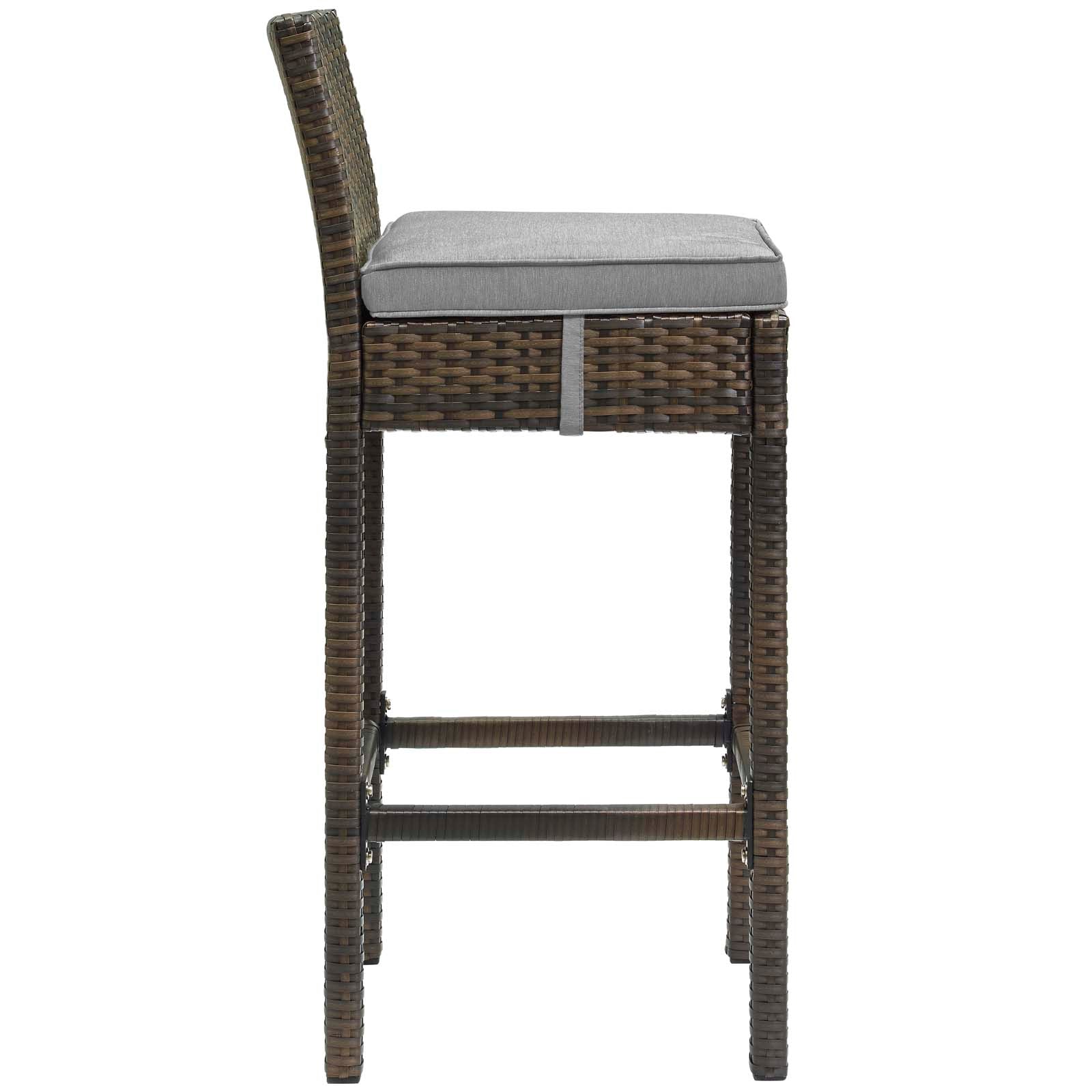 Modway Conduit Bar Stool Outdoor Patio Wicker Rattan Set of 2 | Bar Stools | 