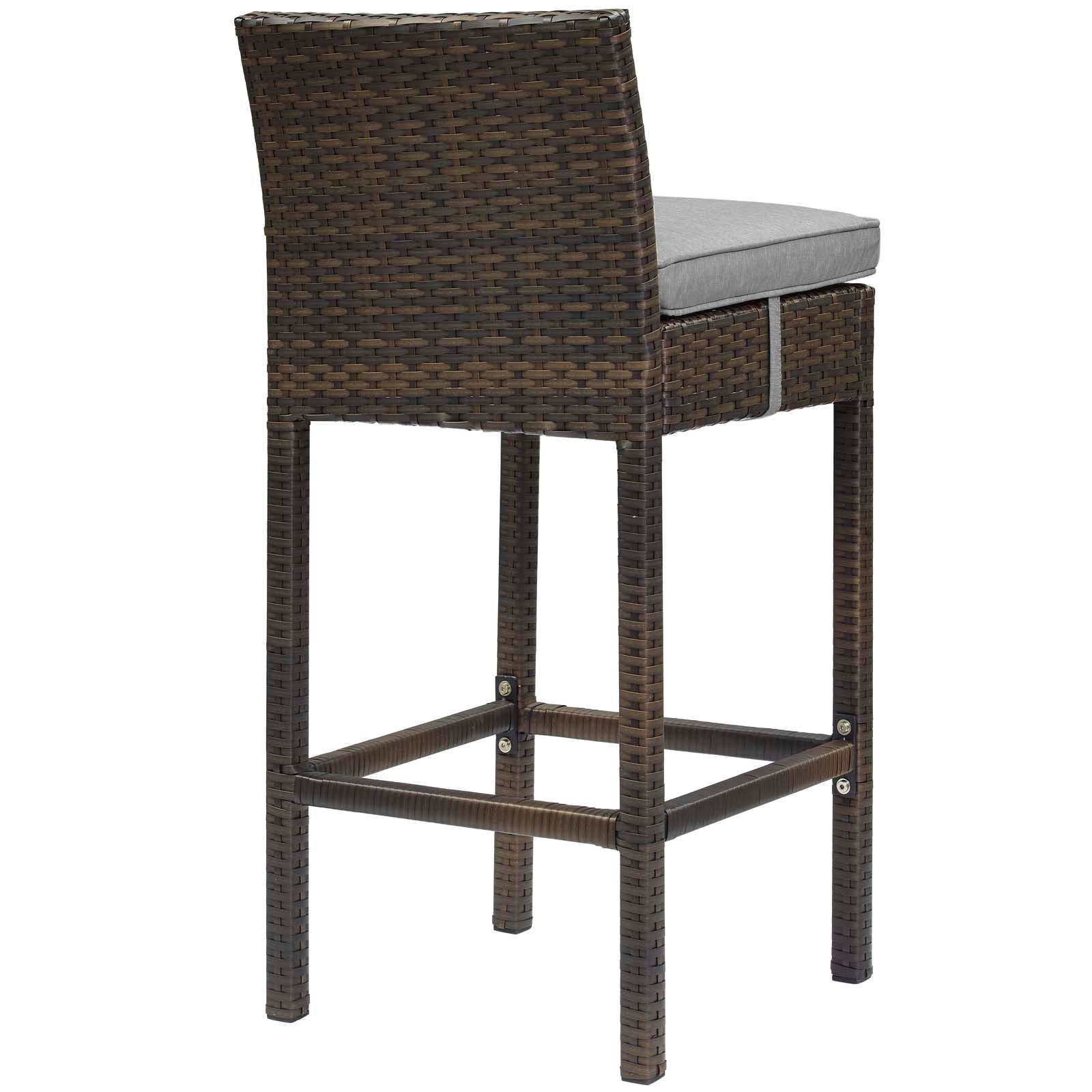 Modway Conduit Bar Stool Outdoor Patio Wicker Rattan Set of 2 | Bar Stools | 