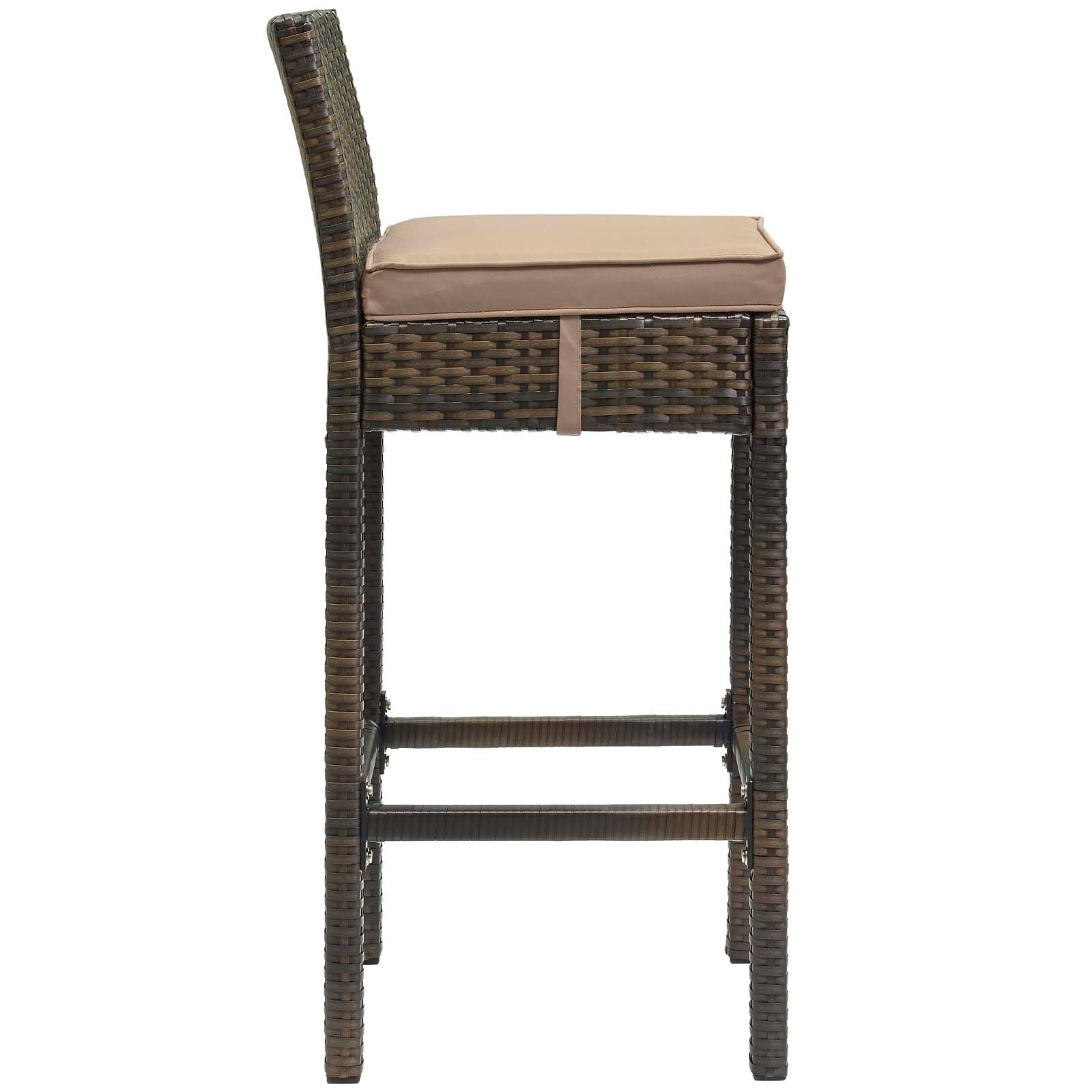 Modway Conduit Bar Stool Outdoor Patio Wicker Rattan Set of 2 | Bar Stools | 