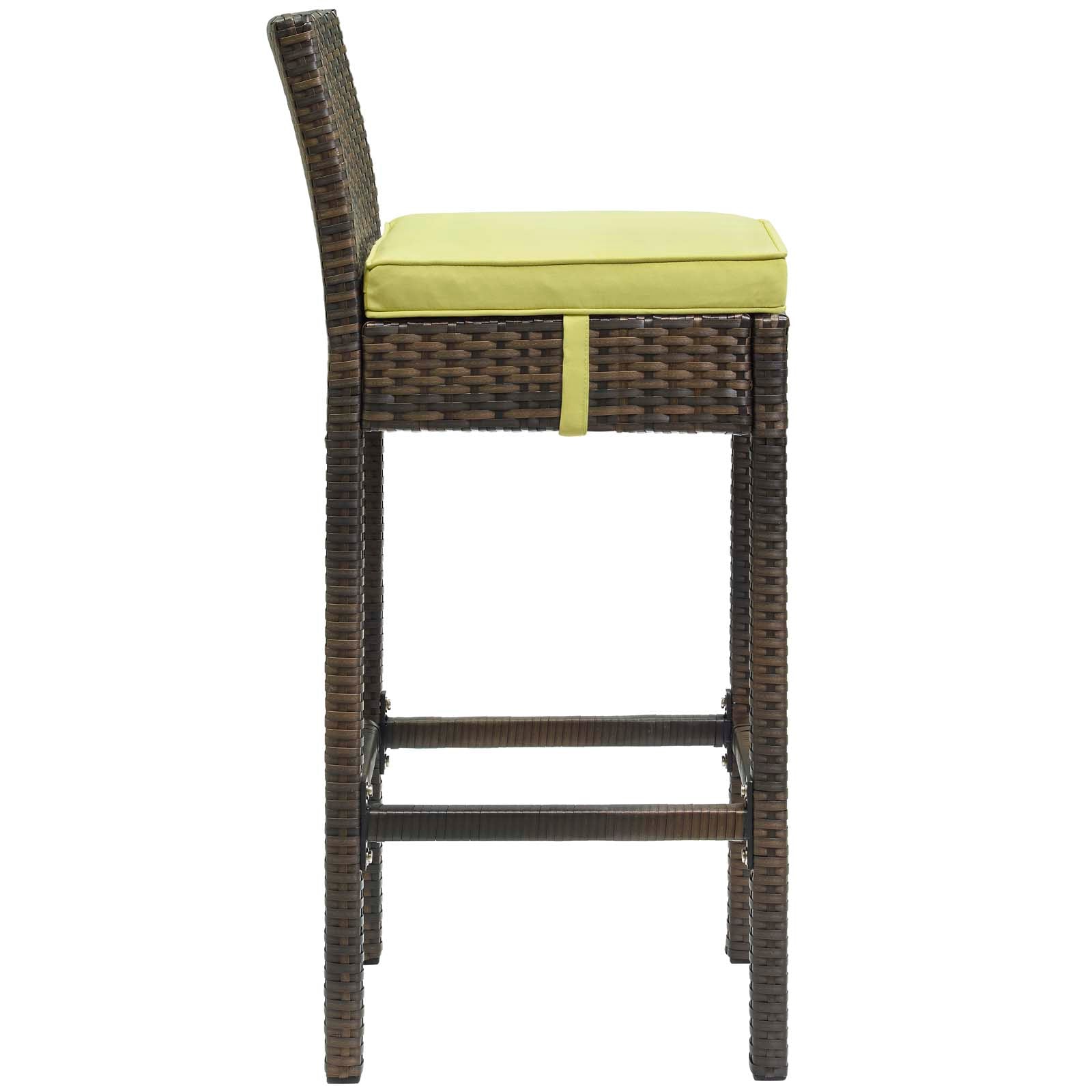 Modway Conduit Bar Stool Outdoor Patio Wicker Rattan Set of 2 | Bar Stools | 