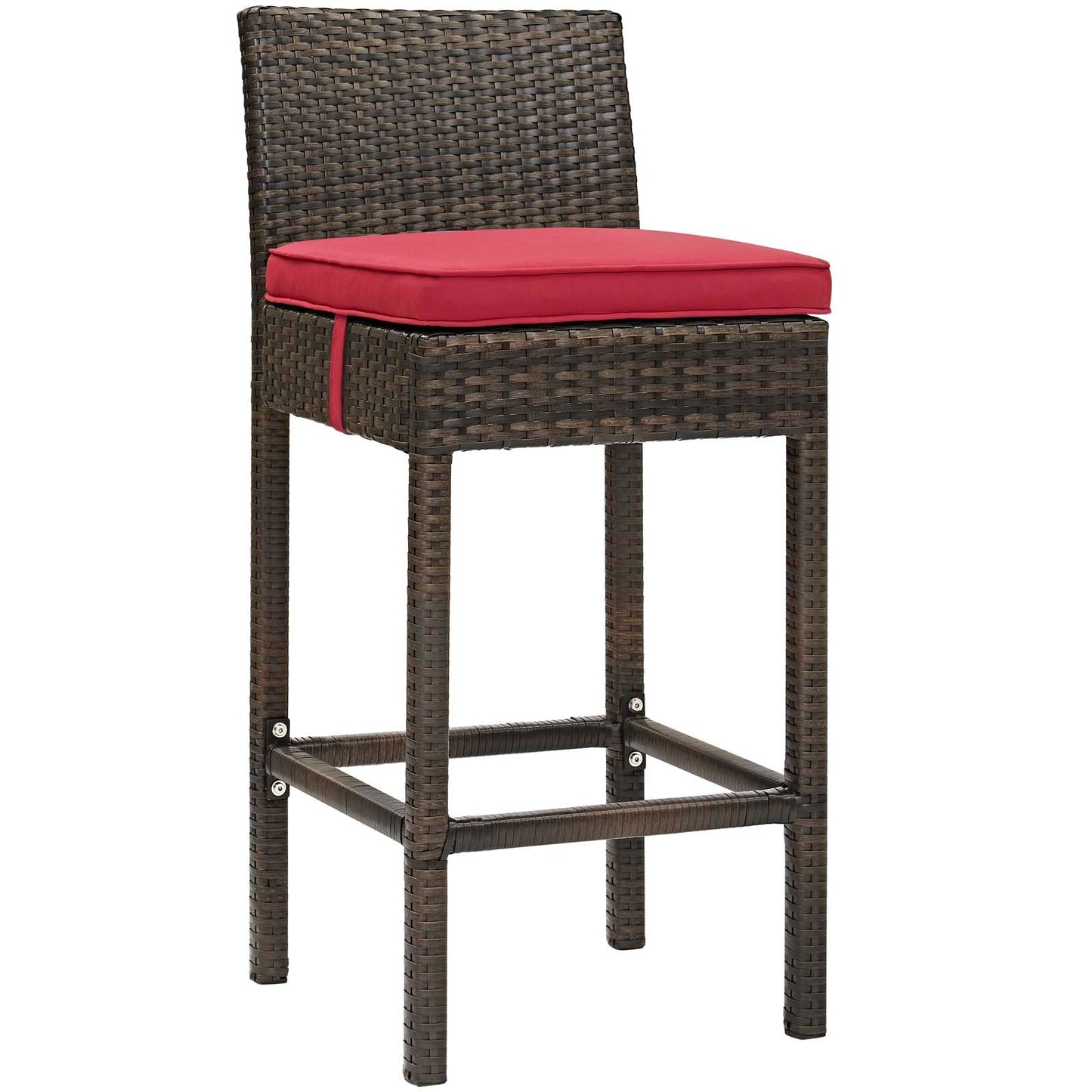 Modway Conduit Bar Stool Outdoor Patio Wicker Rattan Set of 2 | Bar Stools | 