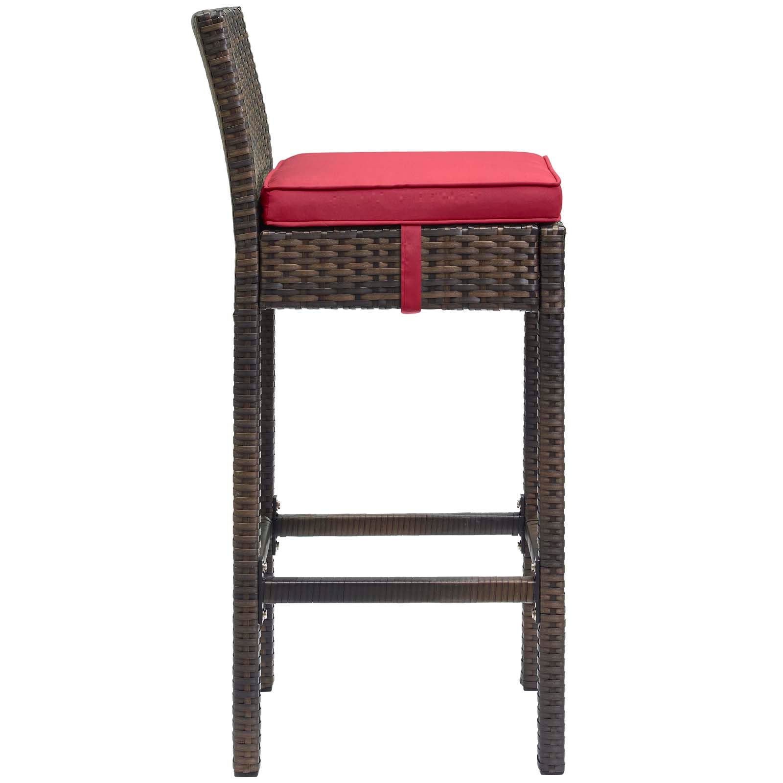 Modway Conduit Bar Stool Outdoor Patio Wicker Rattan Set of 2 | Bar Stools | 