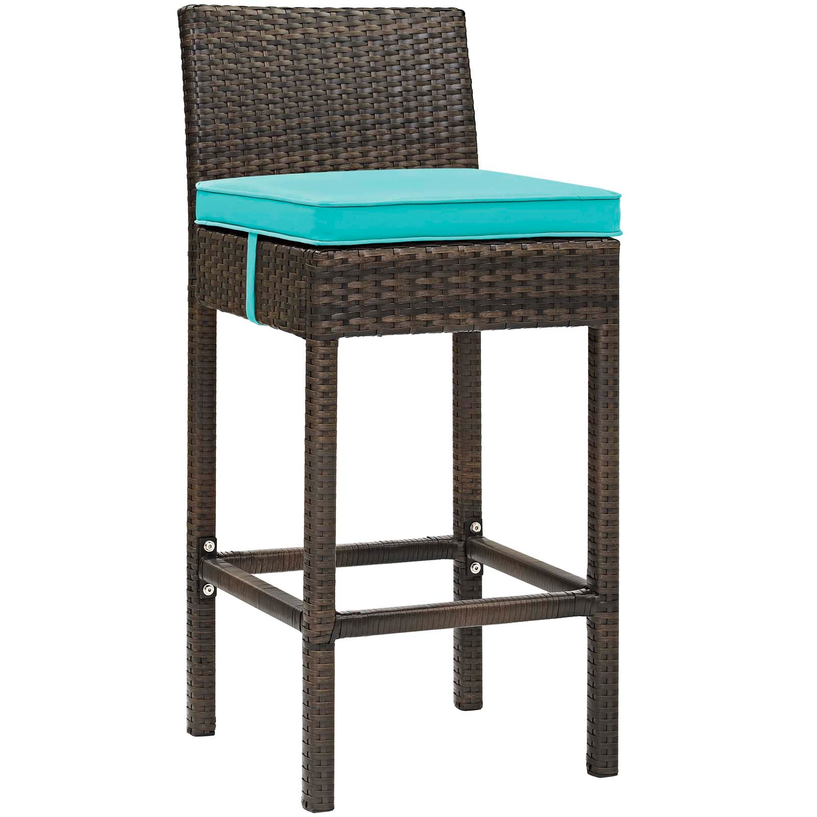 Modway Conduit Bar Stool Outdoor Patio Wicker Rattan Set of 2 | Bar Stools | 