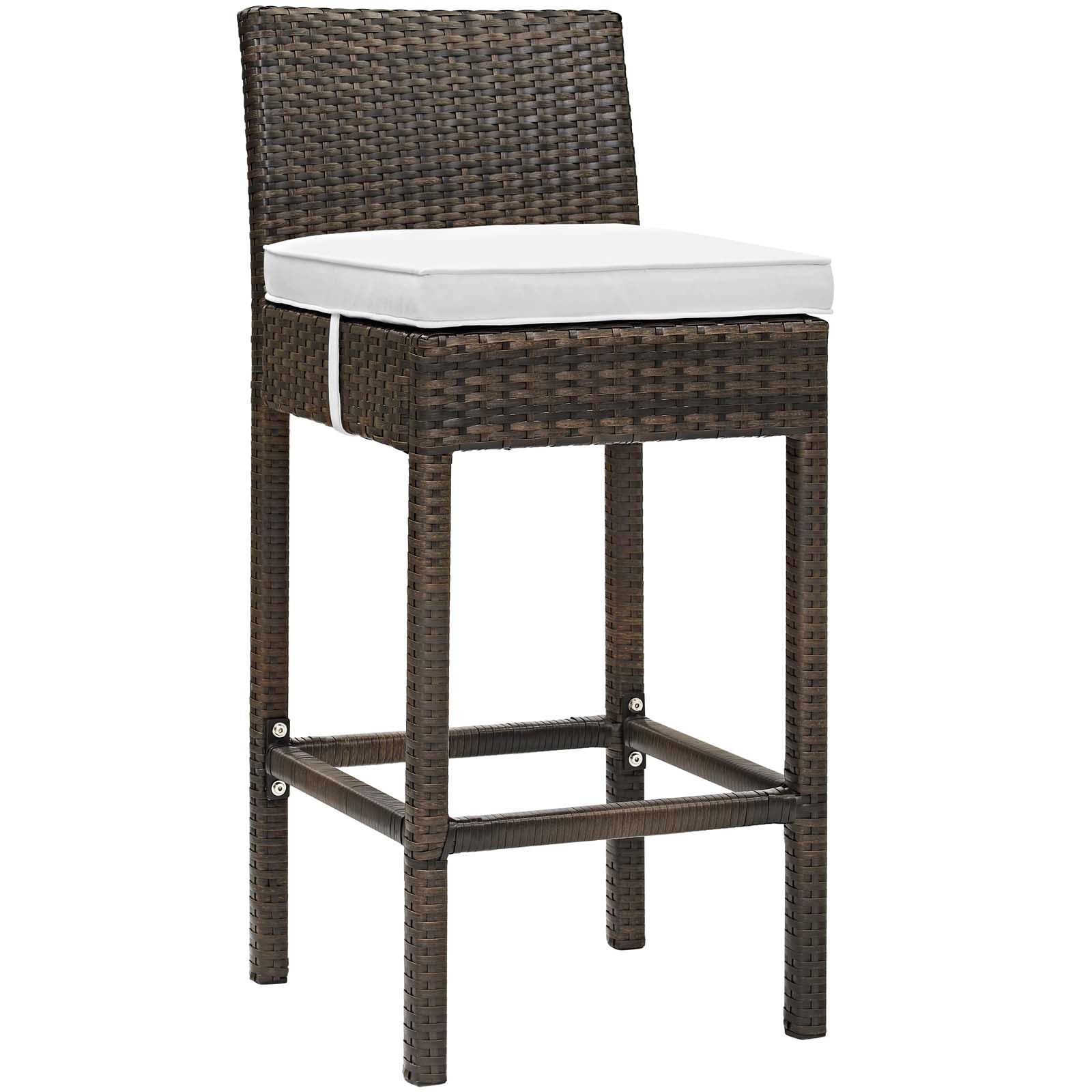 Modway Conduit Bar Stool Outdoor Patio Wicker Rattan Set of 2 | Bar Stools | 