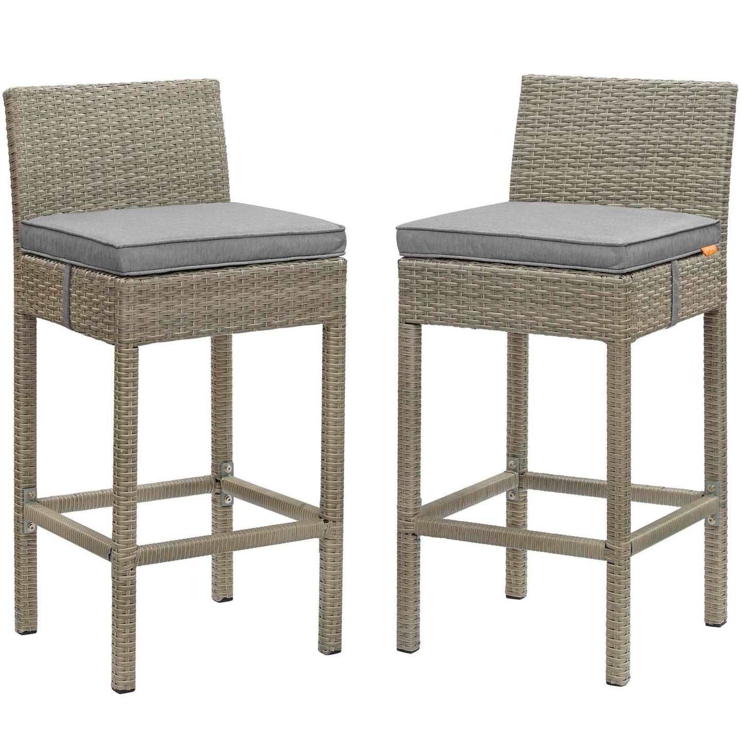 Modway Conduit Bar Stool Outdoor Patio Wicker Rattan Set of 2-EEI-3604 - EEI-3604