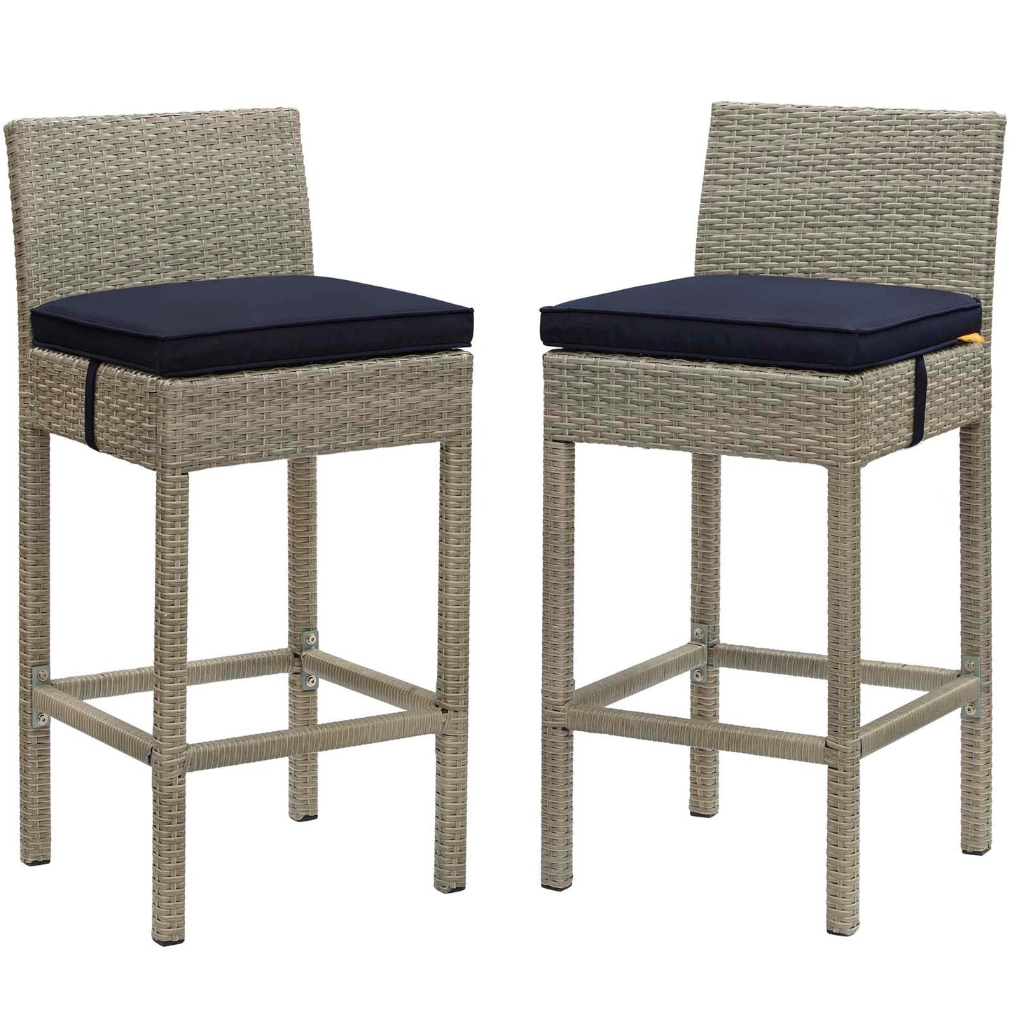 Modway Conduit Bar Stool Outdoor Patio Wicker Rattan Set of 2-EEI-3604 - EEI-3604